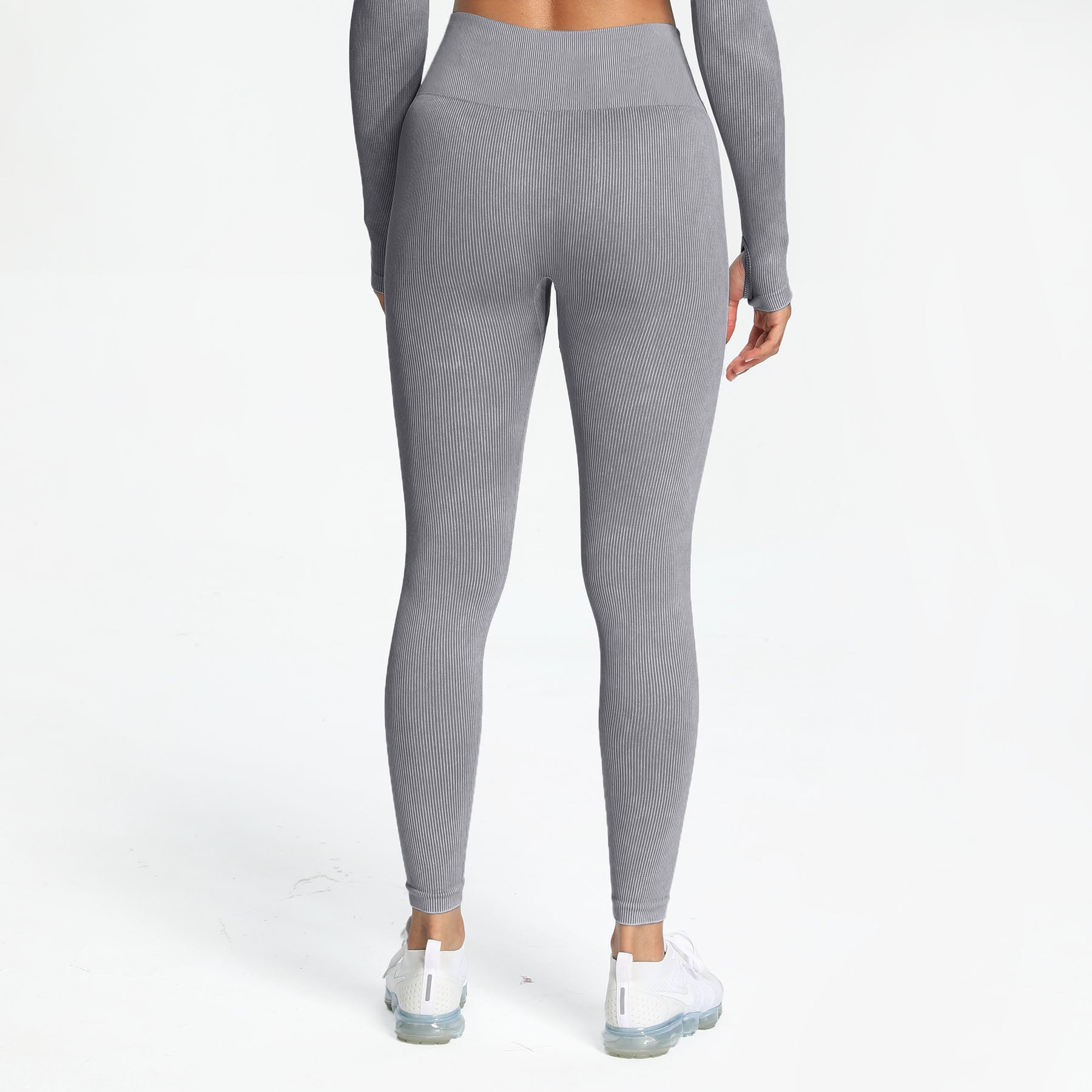 Aoxjox Women's Ribbed Washed Seamless Leggings