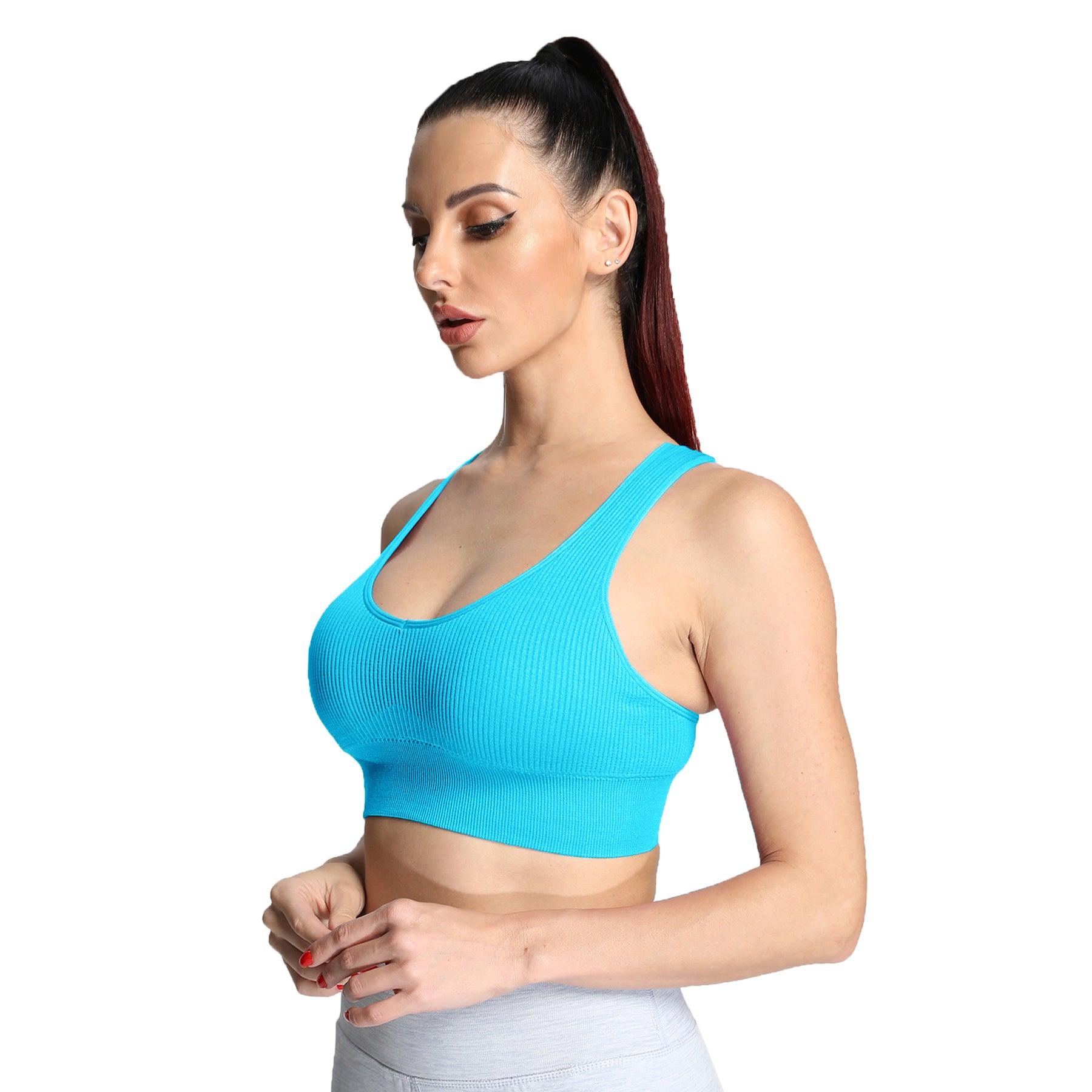 Aoxjox Ribbed Seamless Sports Bras