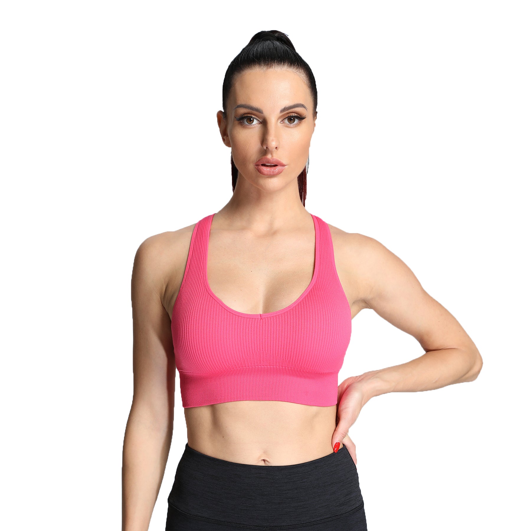 Aoxjox Ribbed Seamless Sports Bras