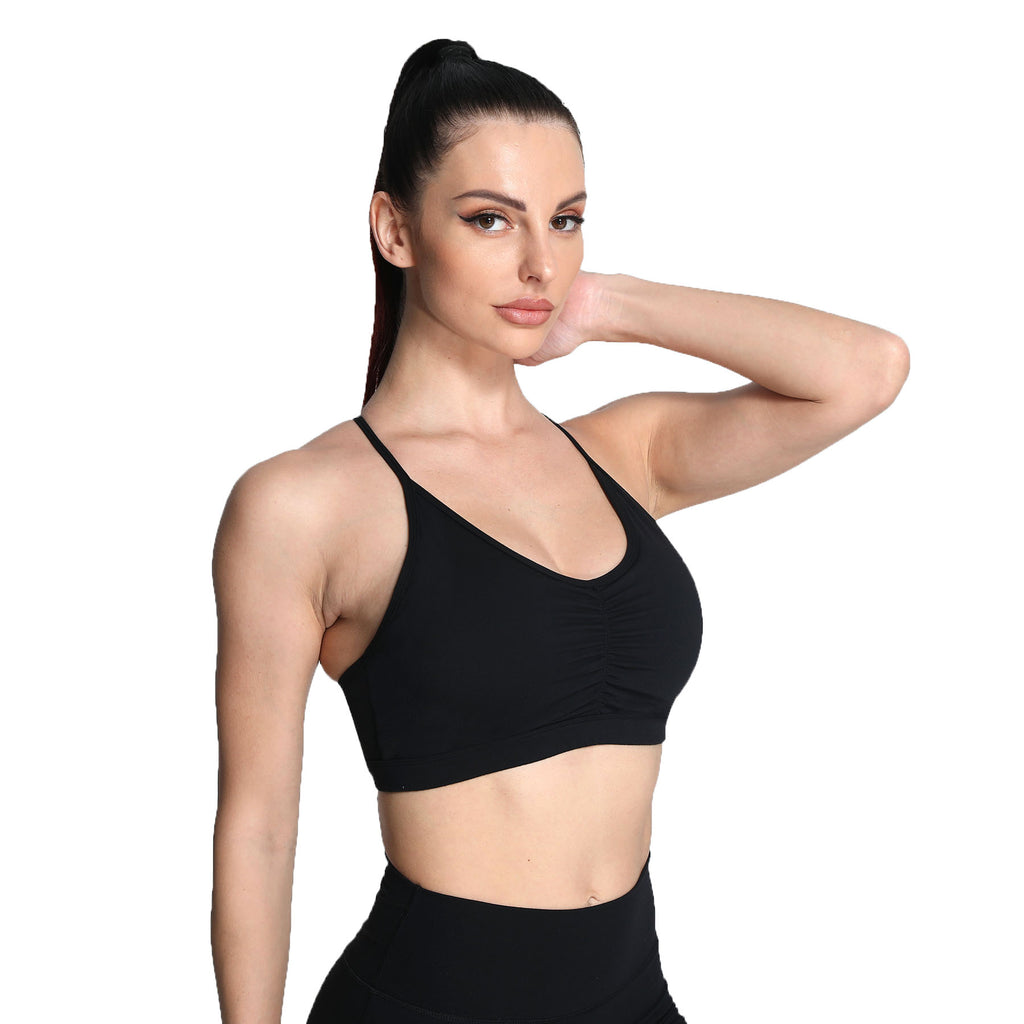 Aoxjox Strappy Ruched Crossover Bra