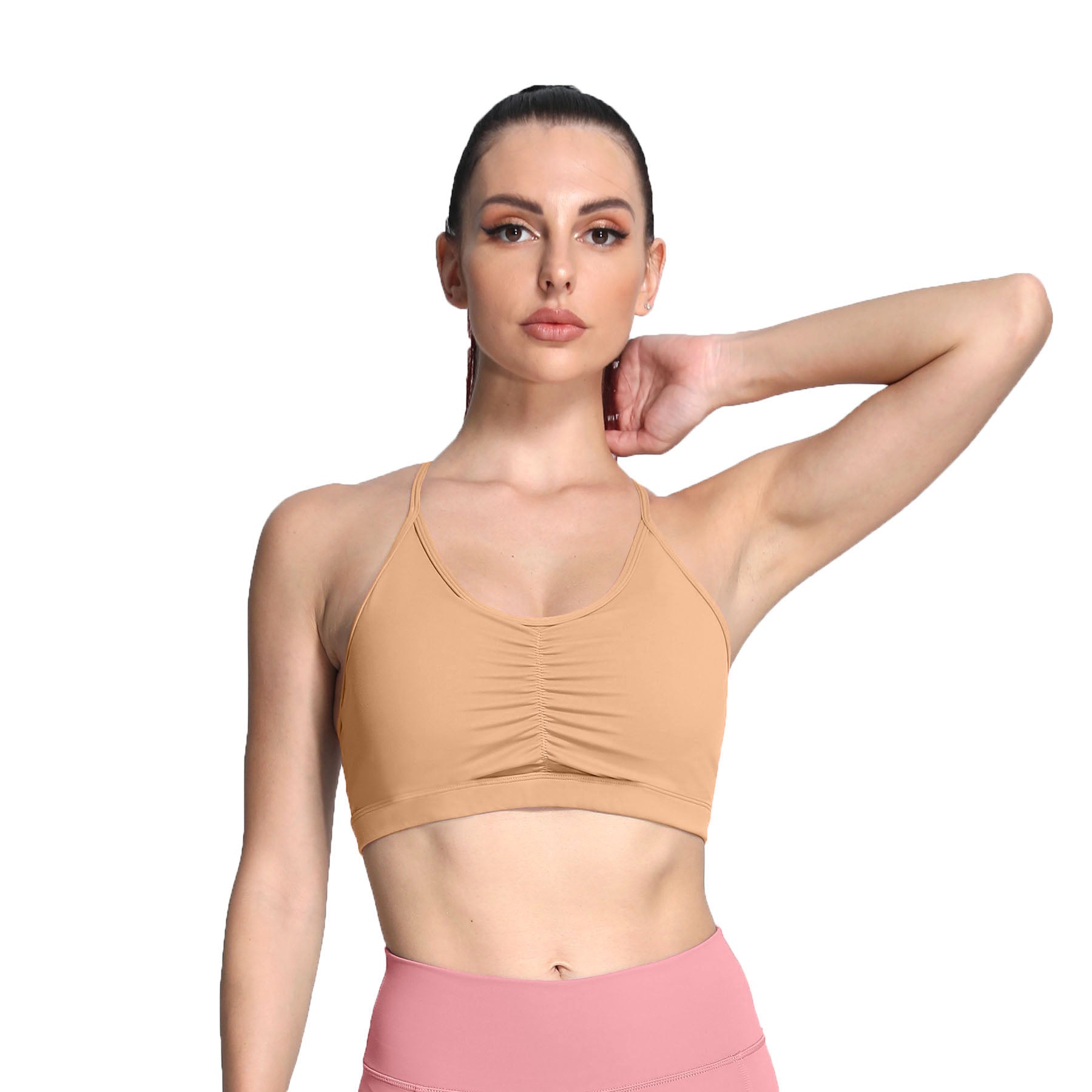Aoxjox Strappy Ruched Crossover Bra