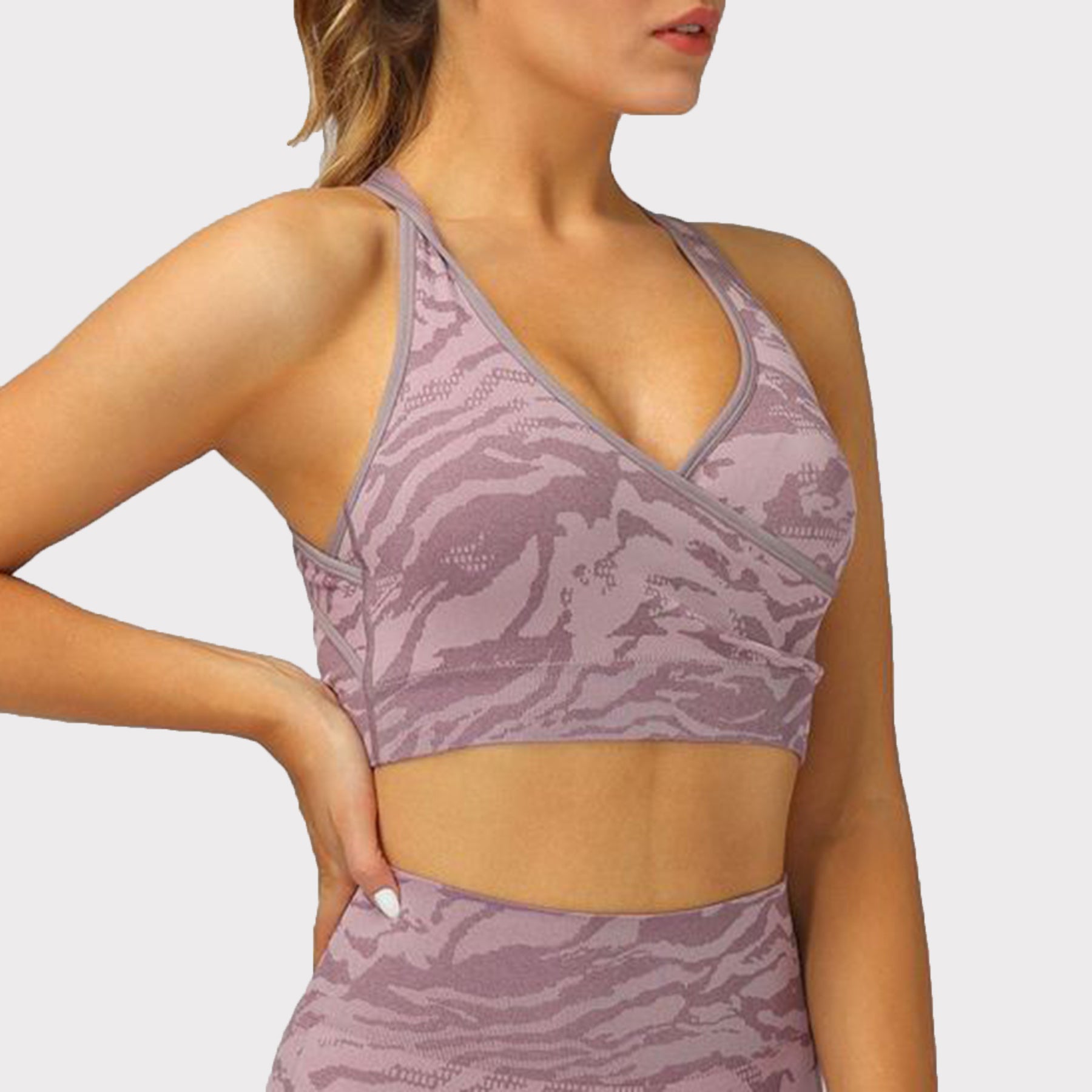 Aoxjox Women's Adapt Animal Zebra Long crop Top