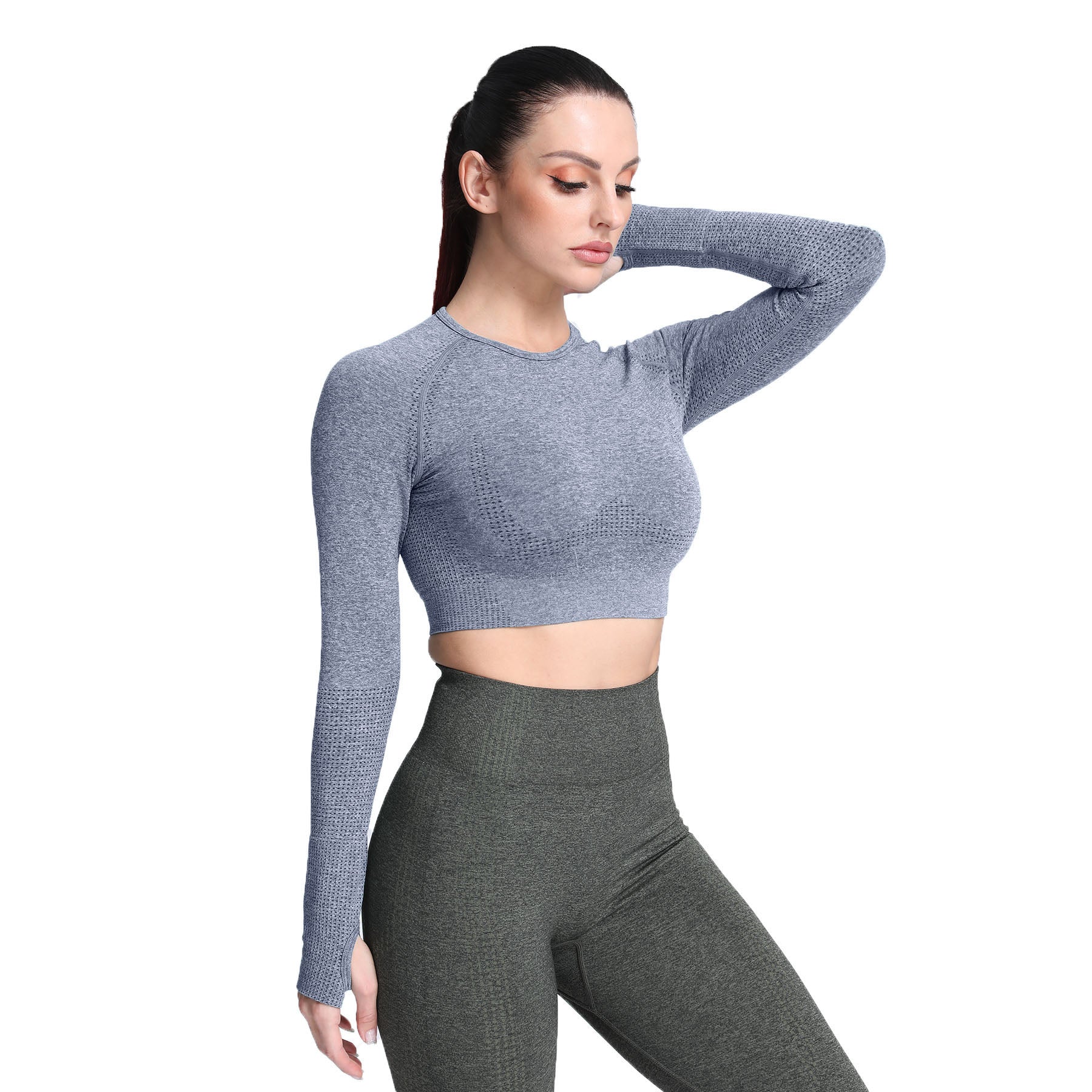 Aoxjox Vital Long Sleeve Crop Top