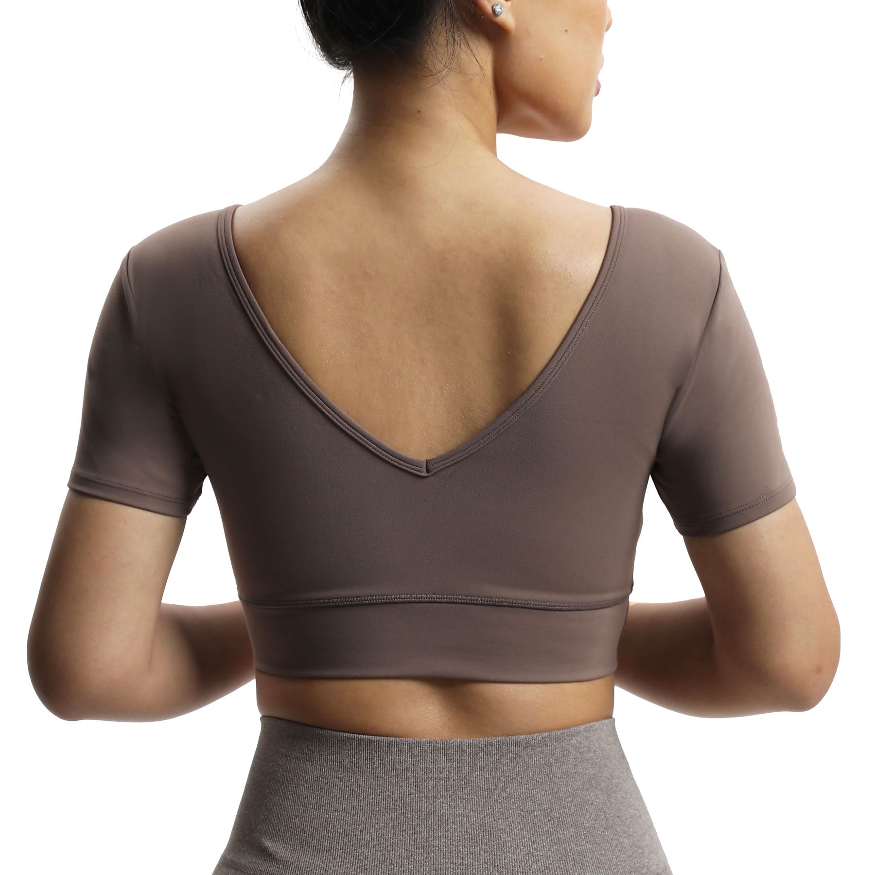 Aoxjox "Nancy"  V-Back Short-sleeved Crop Top