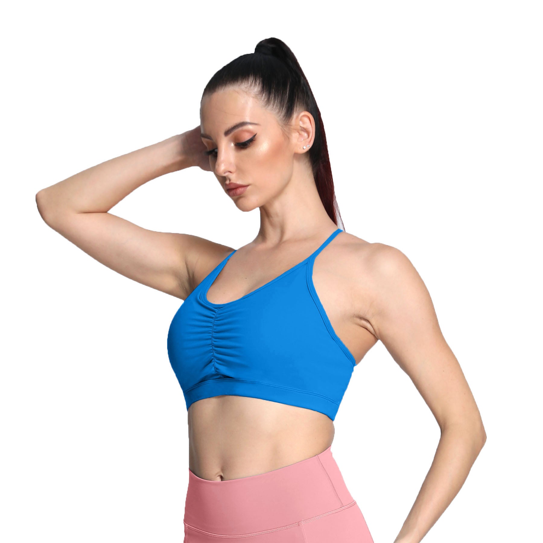 Aoxjox Strappy Ruched Crossover Bra