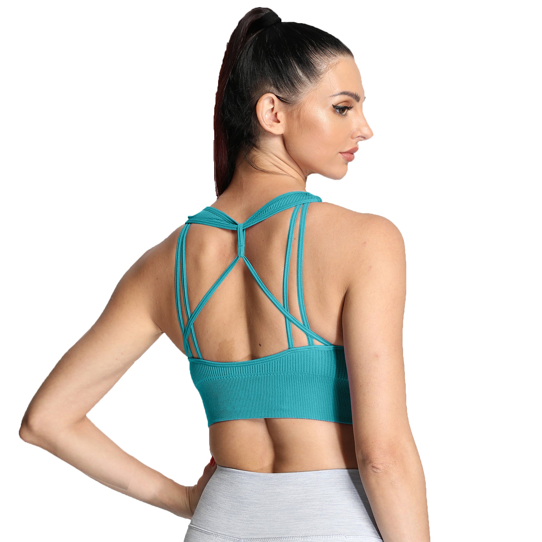 Aoxjox Ribbed Seamless Sports Bras