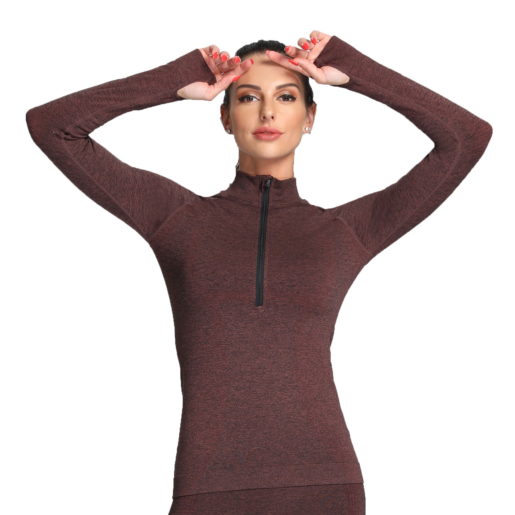 Aoxjox Women's Vital Long Sleeve Quarter Zip Pullover