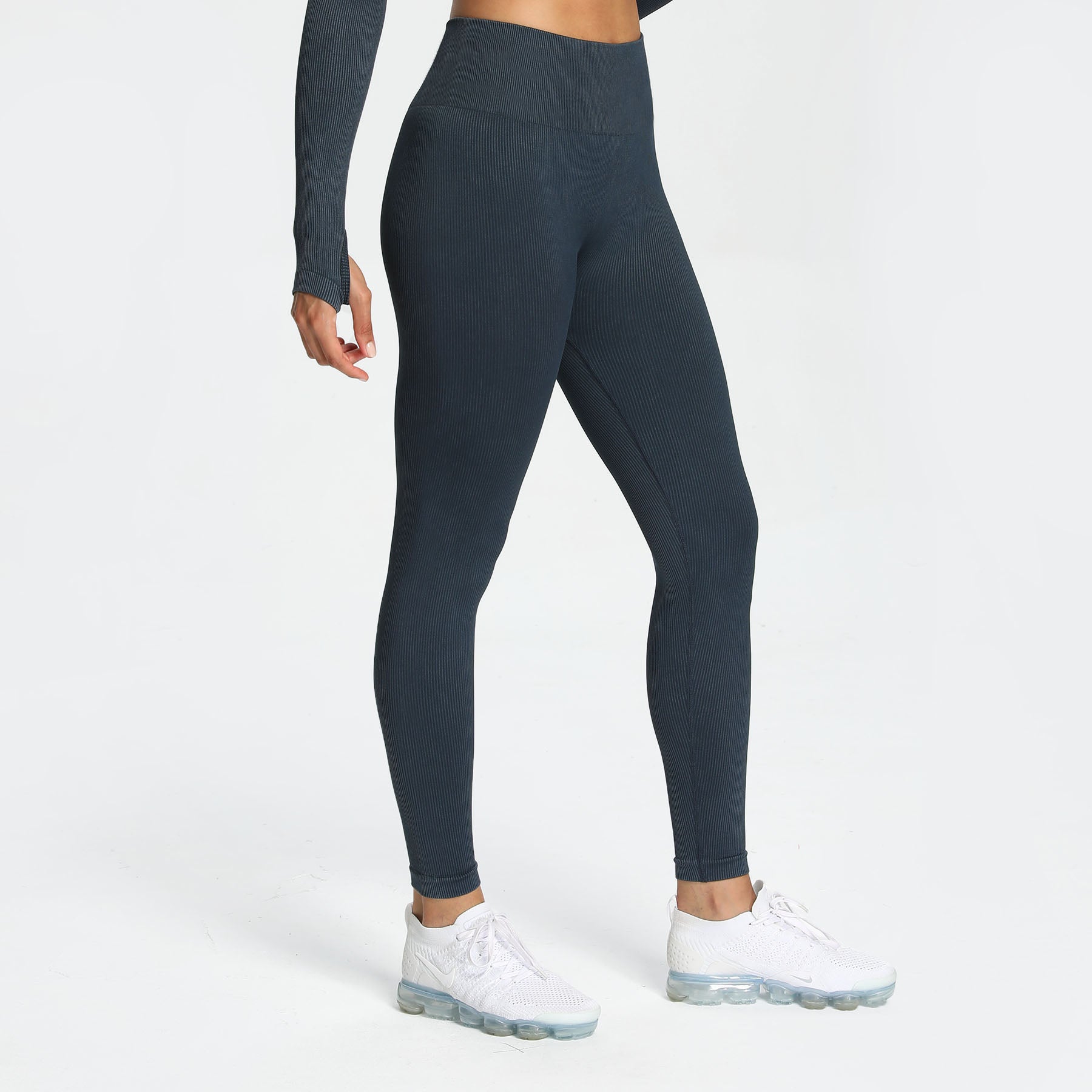 Aoxjox Women's Ribbed Washed Seamless Leggings