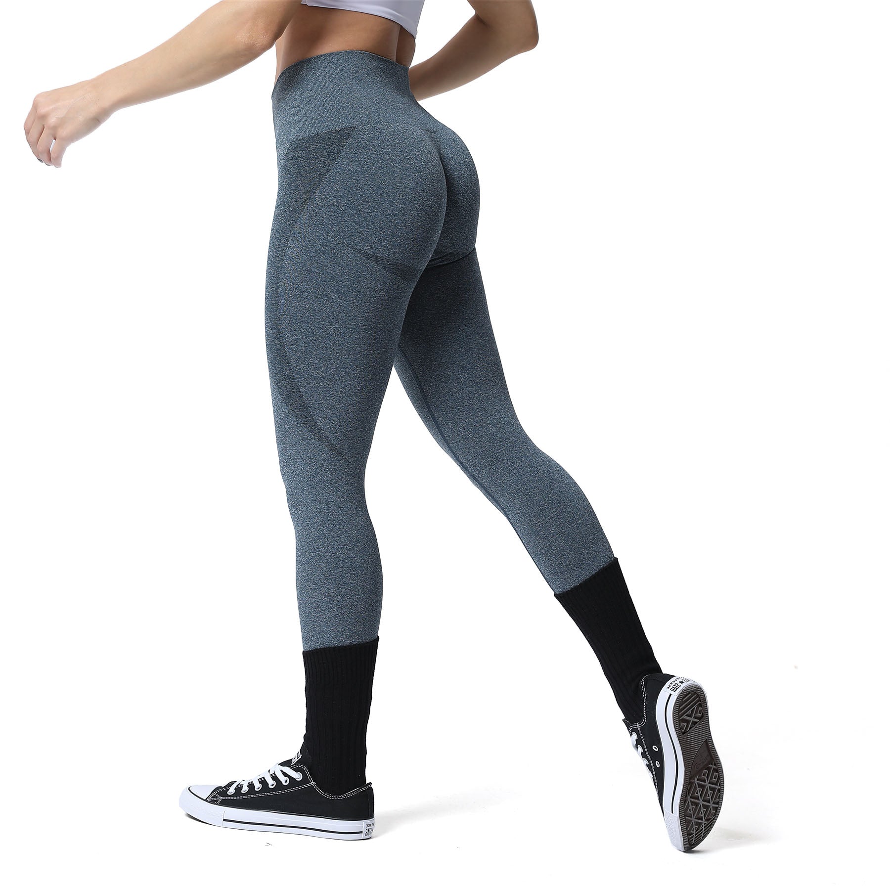 Aoxjox Darks Smile Contour Seamless Leggings
