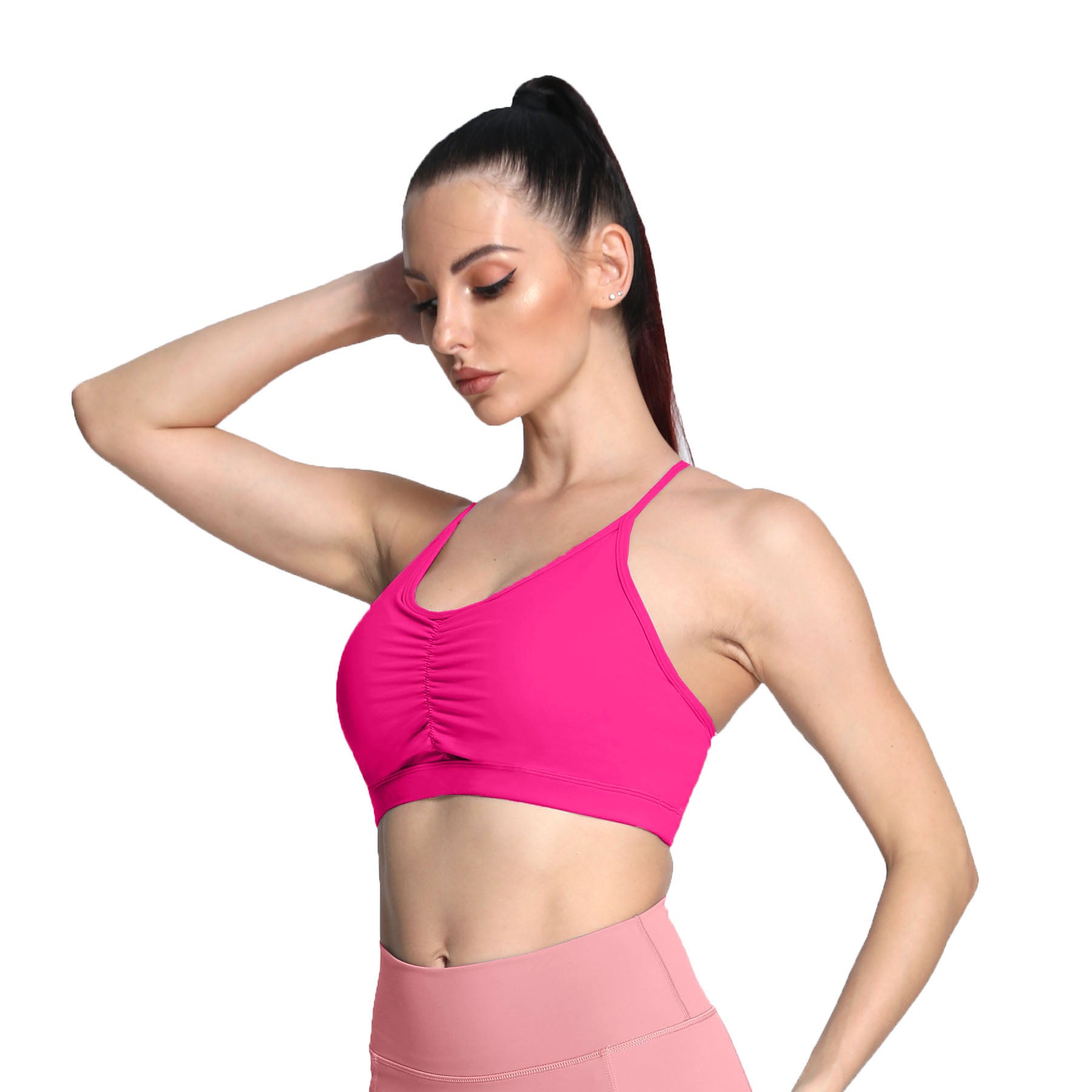 Aoxjox Strappy Ruched Crossover Bra