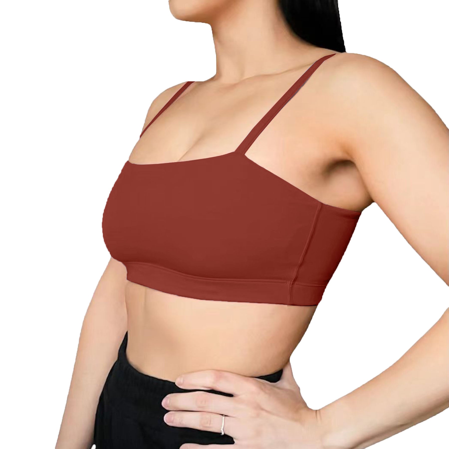  Aoxjox Women's Workout Sports Bras Medium Impact Braided Brandy  Fitness Gym Longline Bra Yoga Crop Tank Top (Fudge Coffee, X-Small) :  Clothing, Shoes & Jewelry