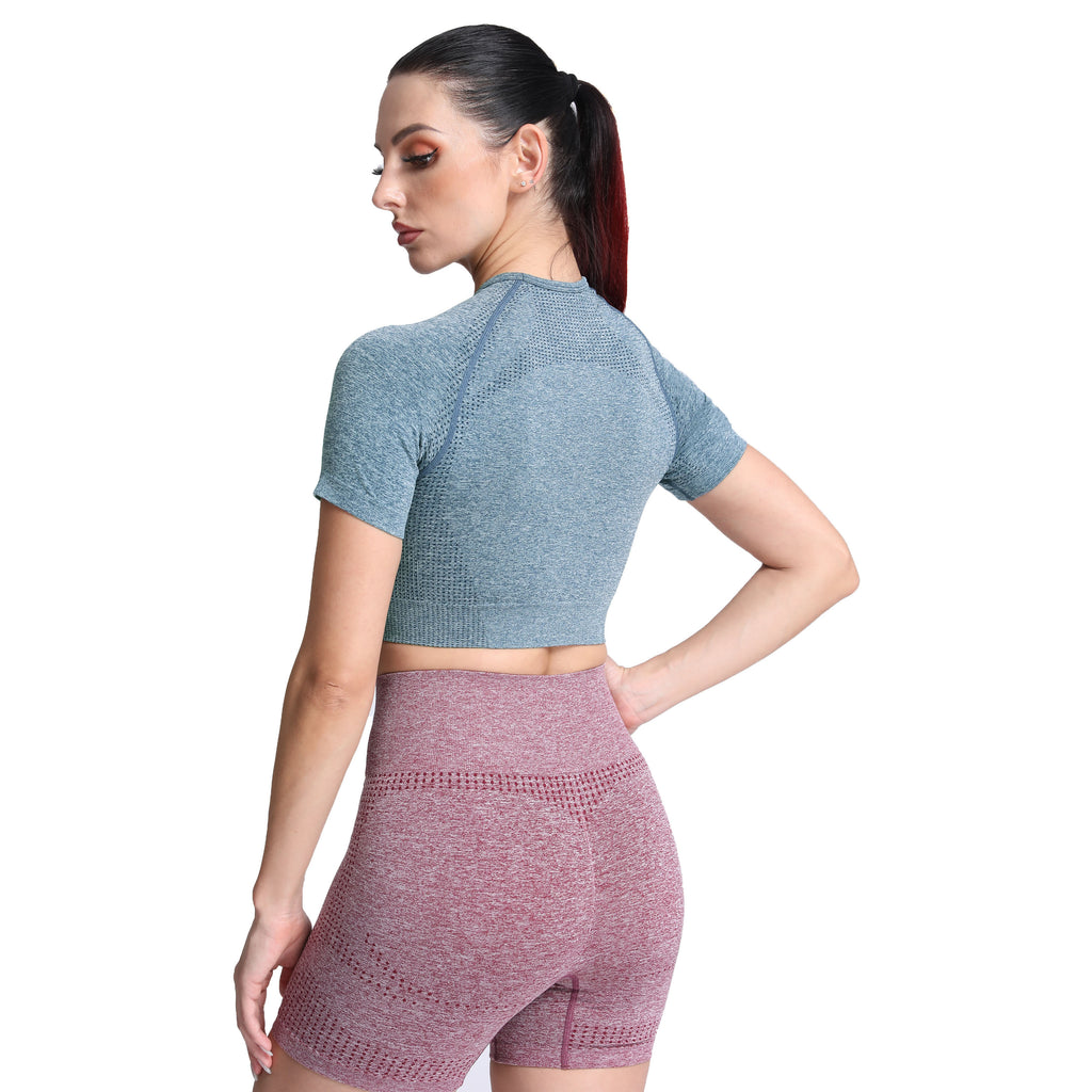 Aoxjox Vital Short Sleeve Crop Tops
