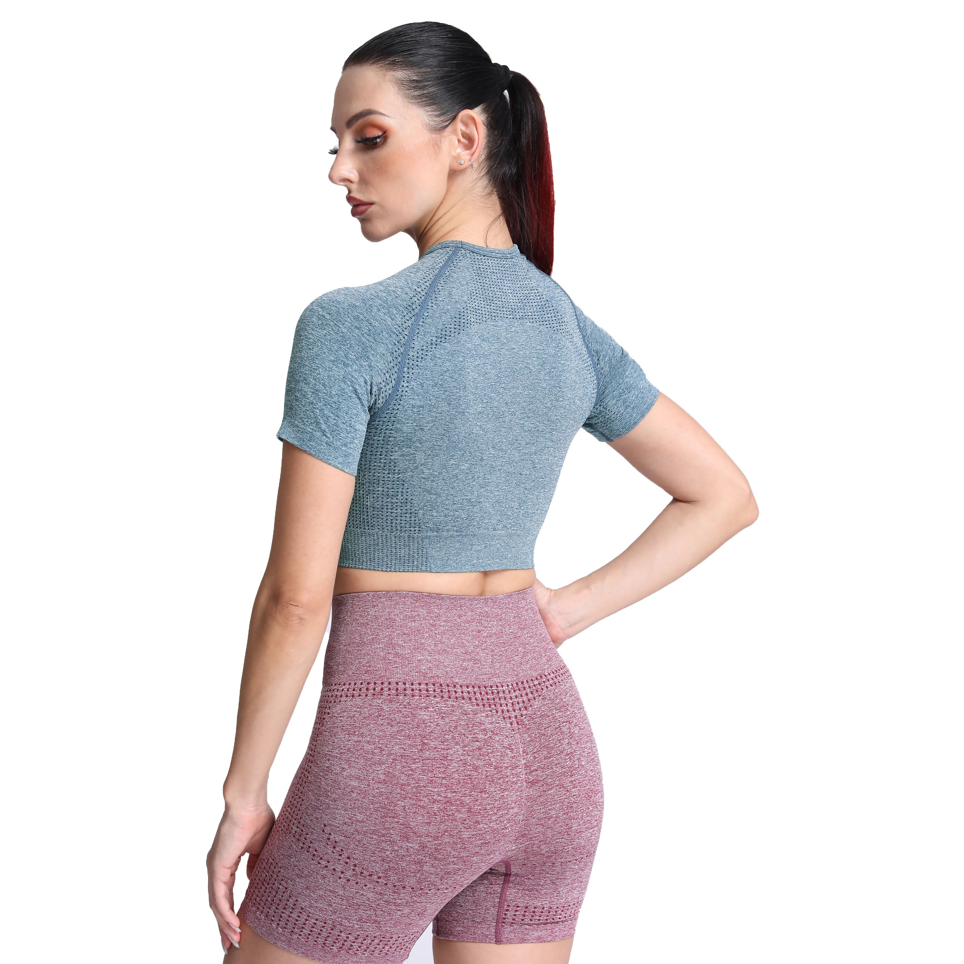 Aoxjox Vital Short Sleeve Crop Tops
