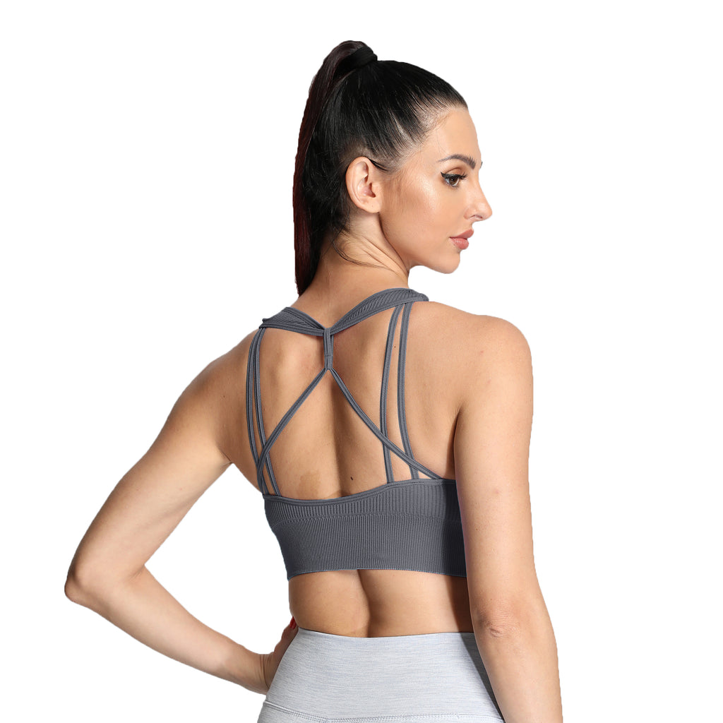 Aoxjox Ribbed Seamless Sports Bras