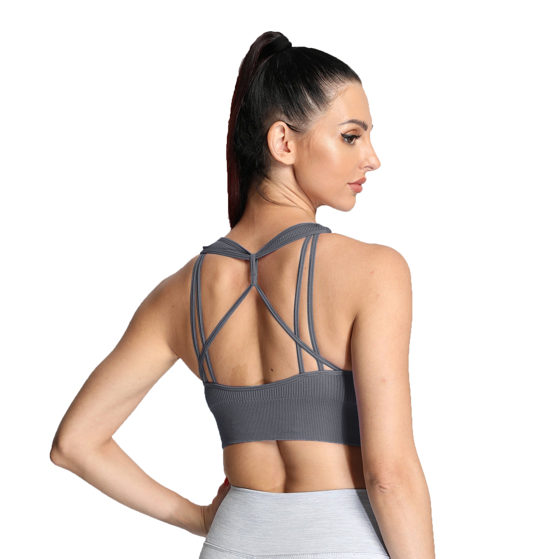 Aoxjox Ribbed Seamless Sports Bras