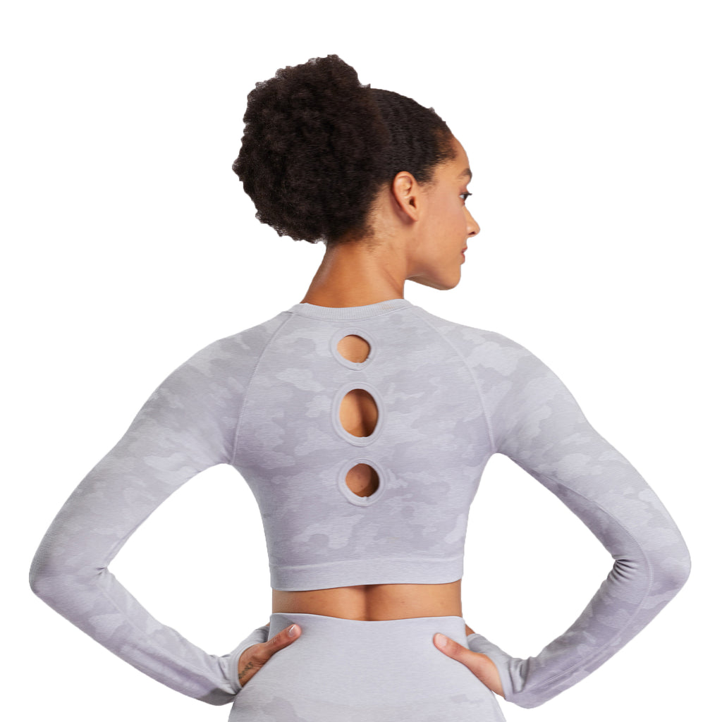 Aoxjox Camo Seamless Long Sleeve Crop