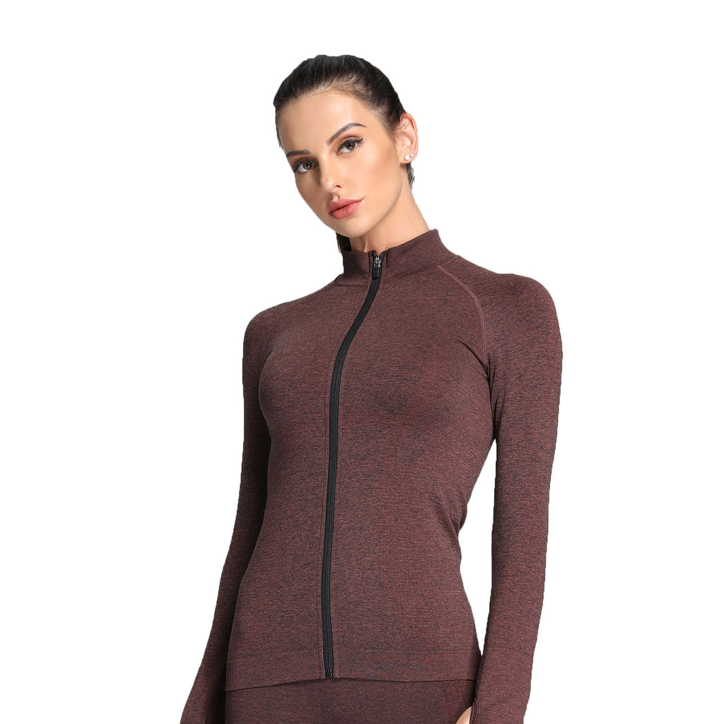 Aoxjox Vital Long Sleeve Full Zip Cropped Top