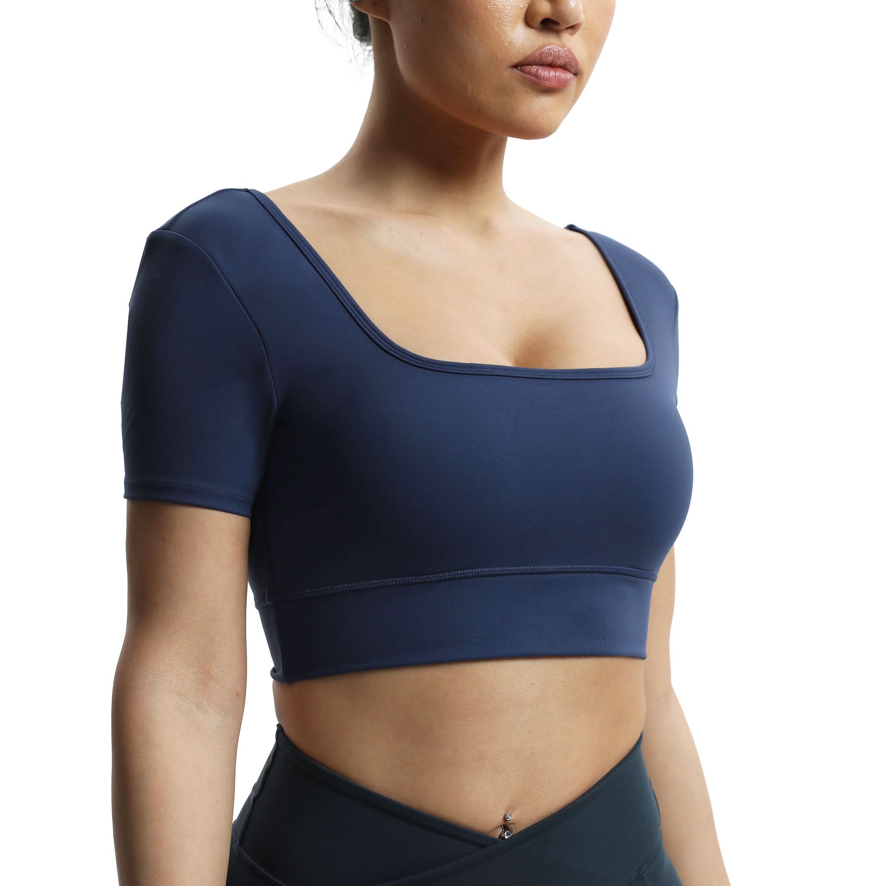 Aoxjox "Nancy"  V-Back Short-sleeved Crop Top