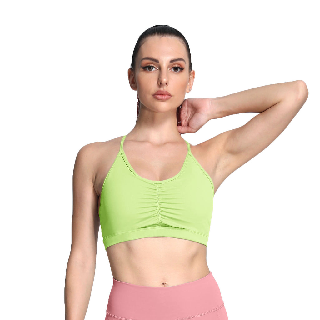 Aoxjox Strappy Ruched Crossover Bra