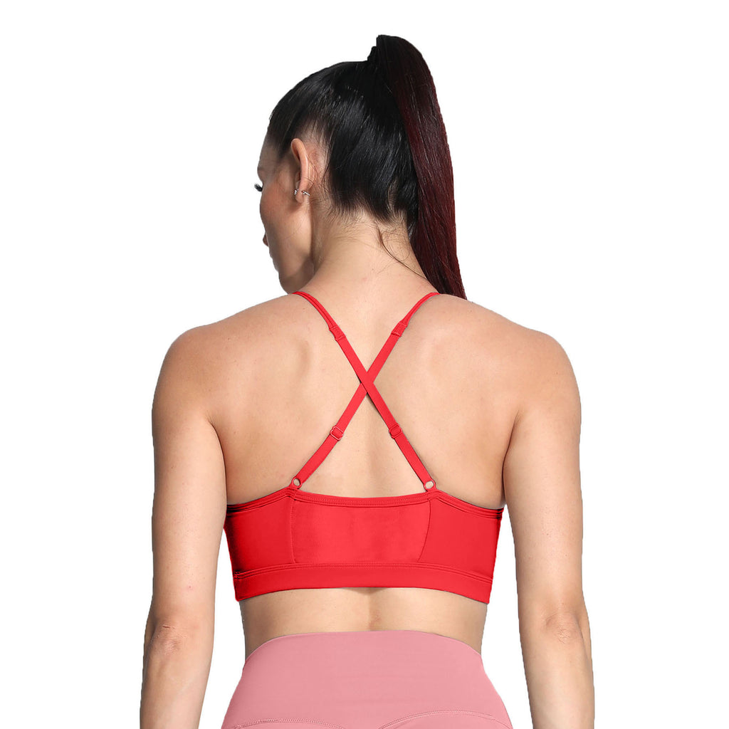 Aoxjox Strappy Ruched Crossover Bra