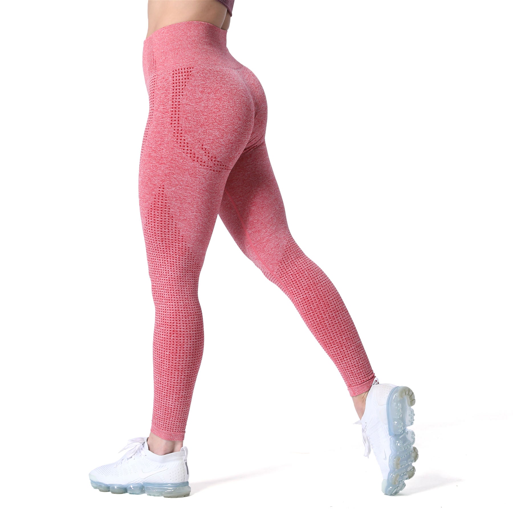 Women's New Seamless Hanging Dye Hollow Yoga High Waist Fitness Slim Fit  Peach Hip Leggings Yoga Pants Pack