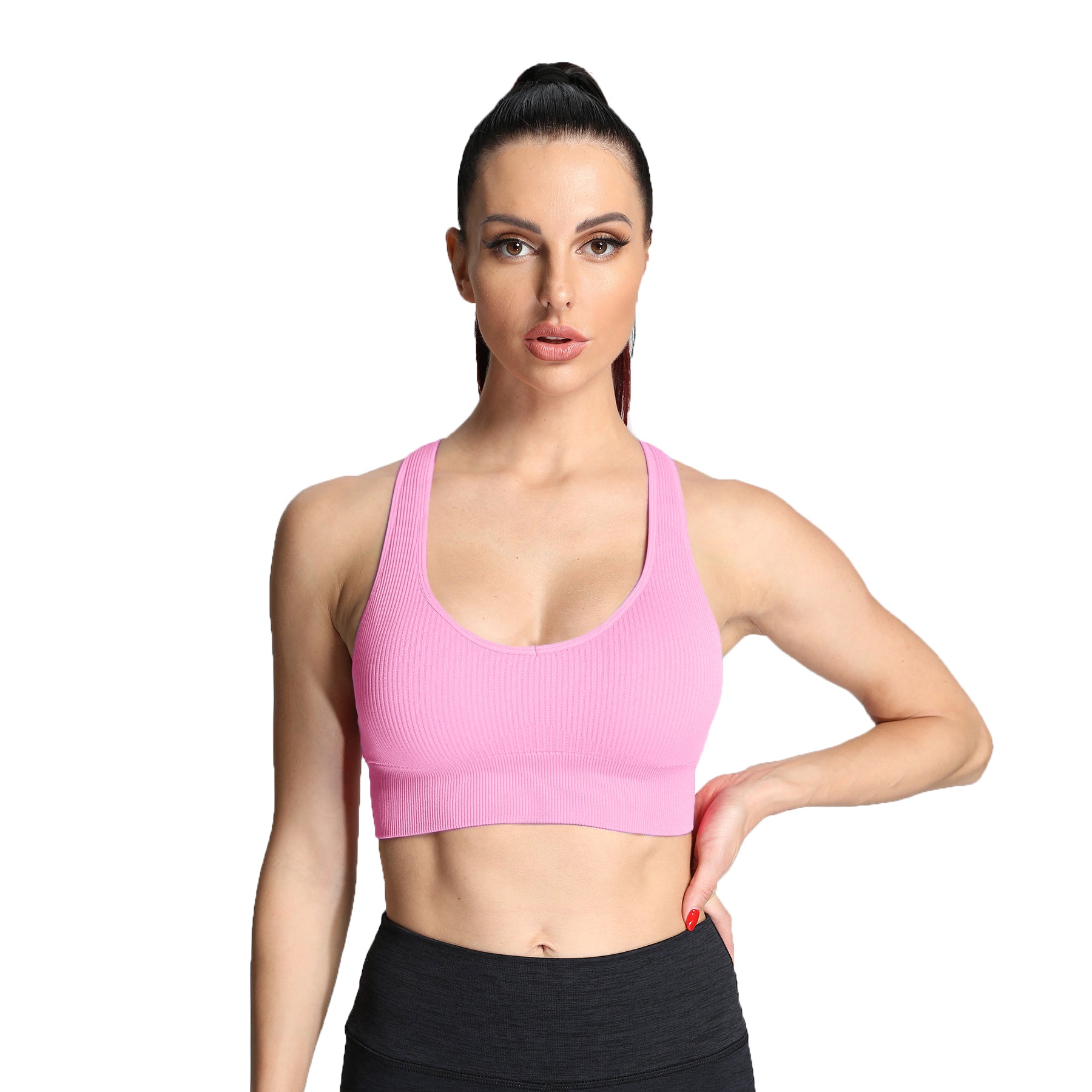 Aoxjox Ribbed Seamless Sports Bras