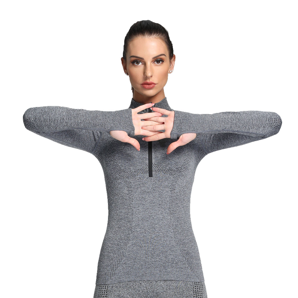 Aoxjox Women's Vital Long Sleeve Quarter Zip Pullover