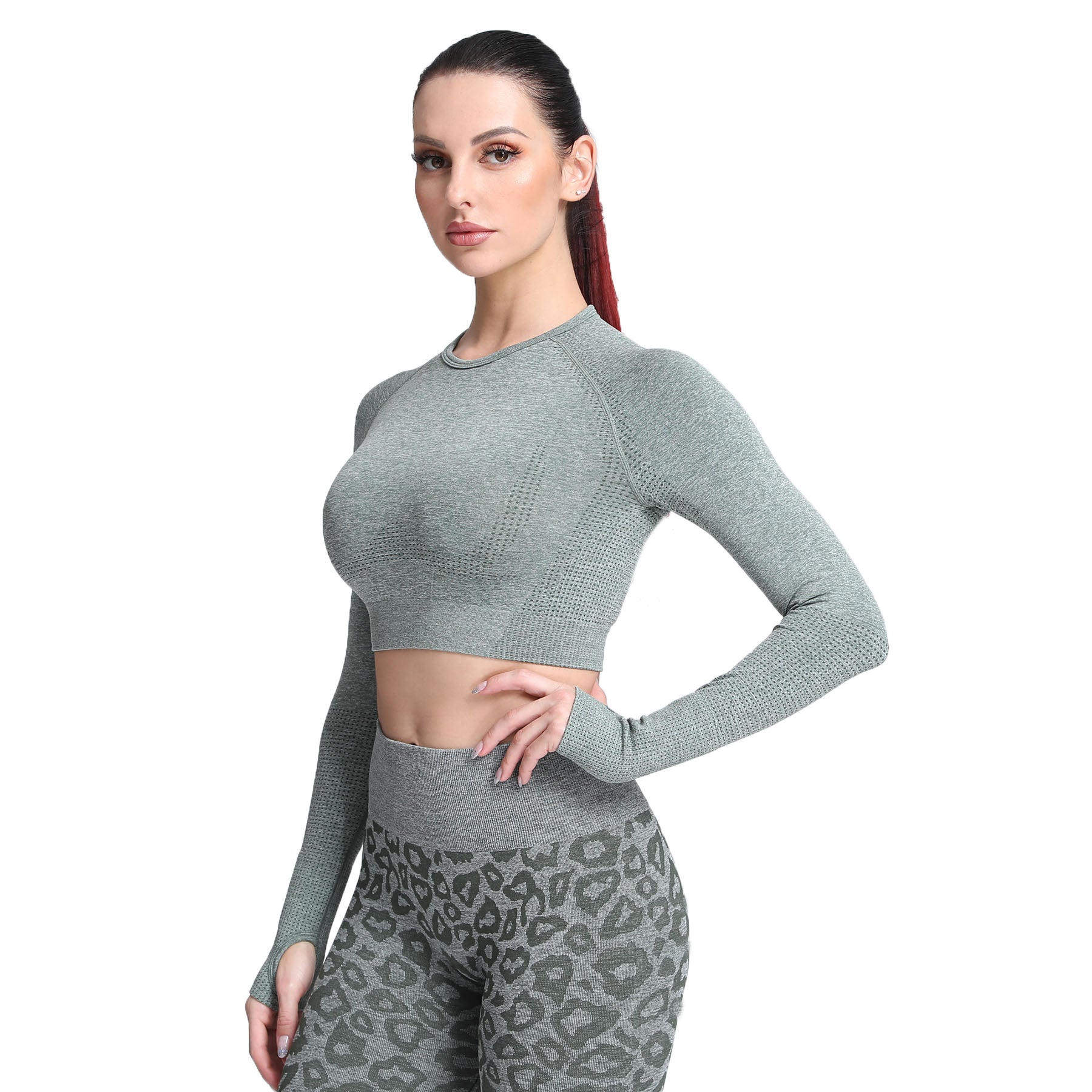Aoxjox Vital Long Sleeve Crop Top