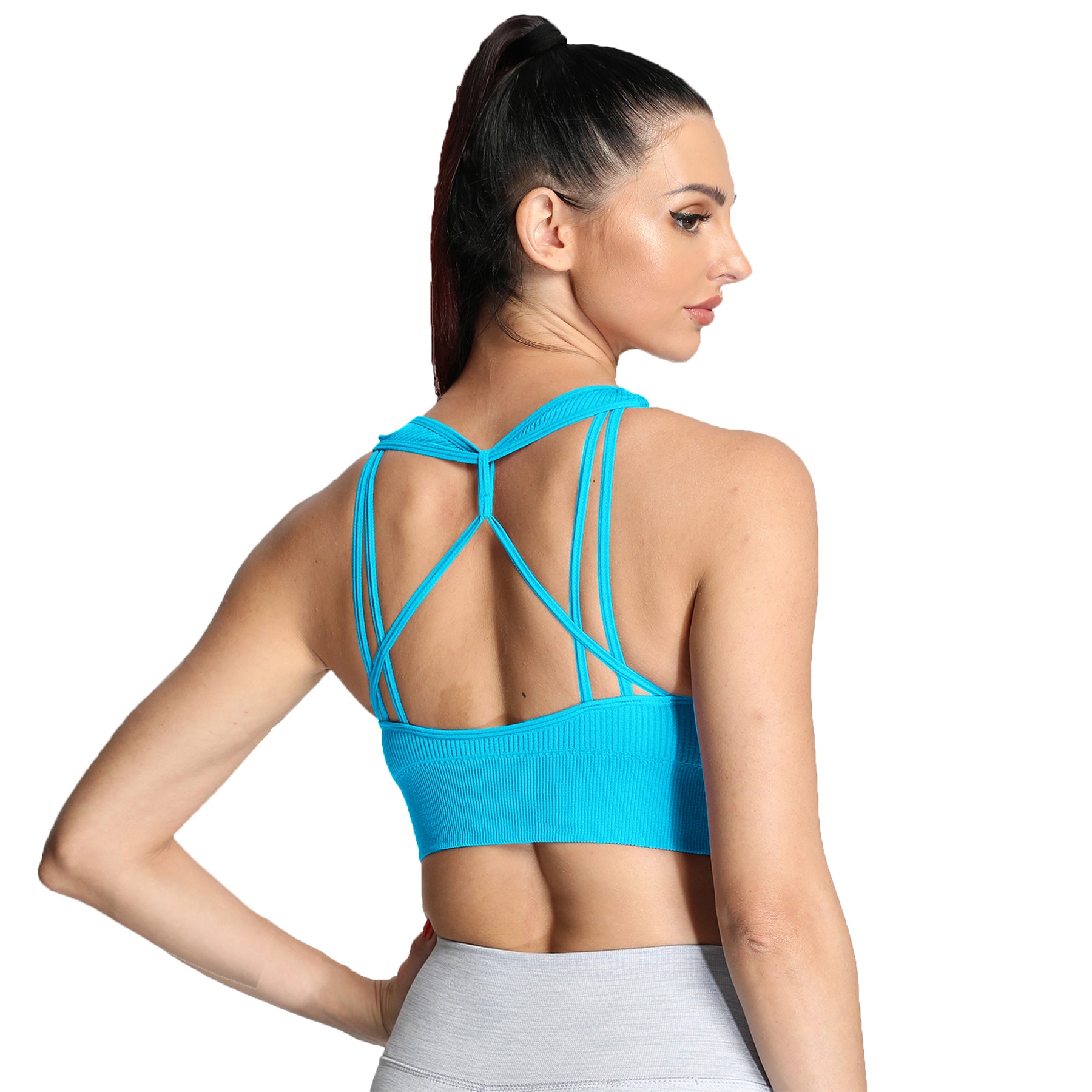Aoxjox Ribbed Seamless Sports Bras