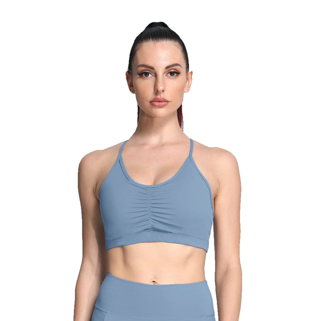 Aoxjox Strappy Ruched Crossover Bra