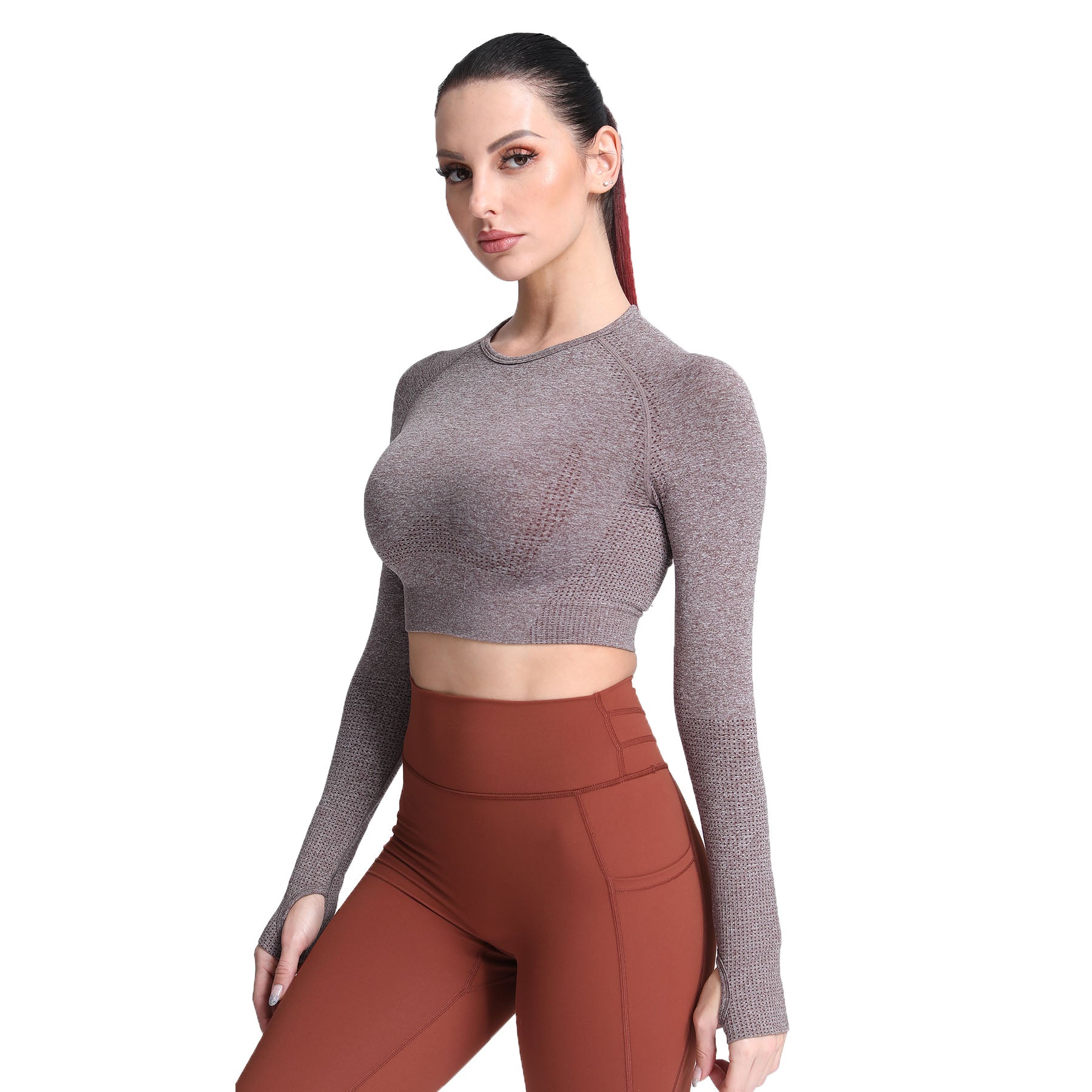 Aoxjox Vital Long Sleeve Crop Top