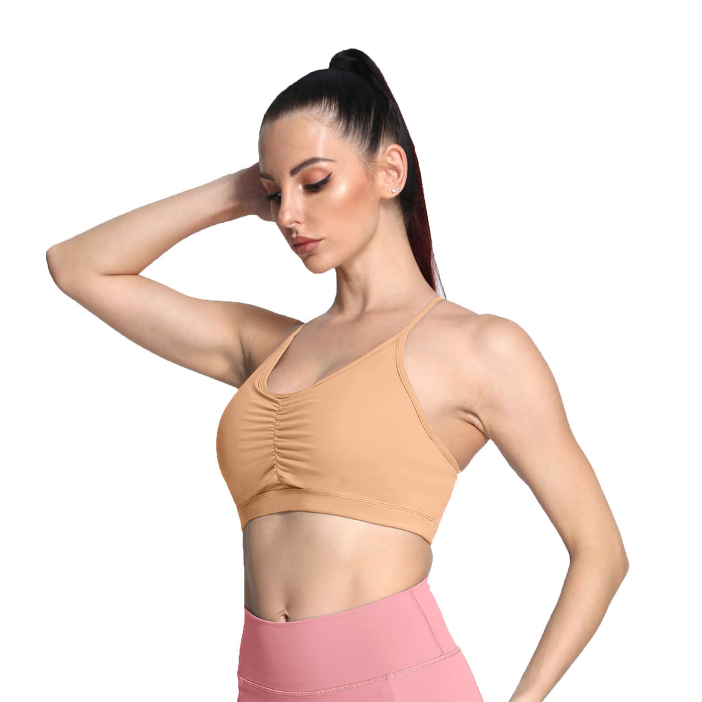 Aoxjox Strappy Ruched Crossover Bra