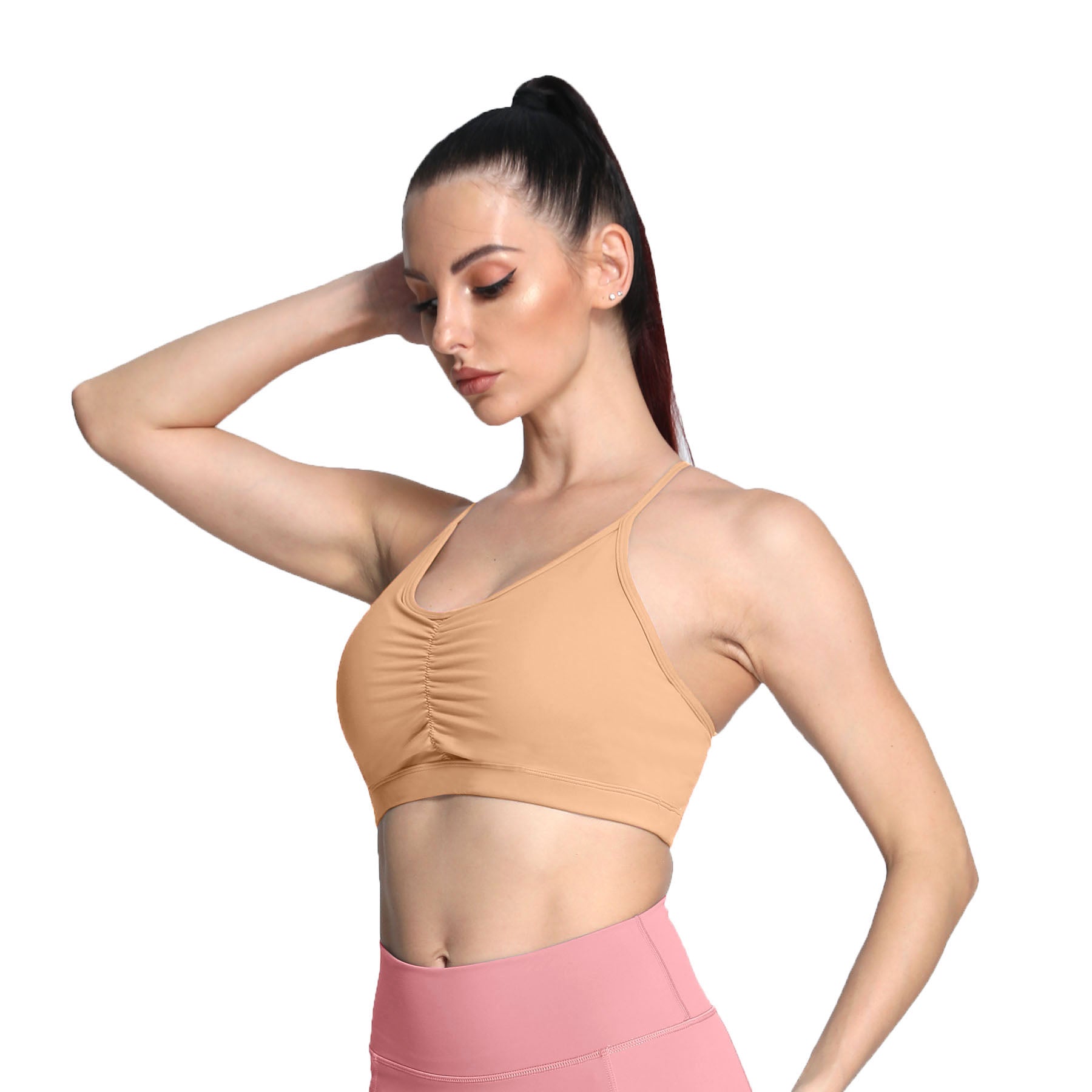 Aoxjox Strappy Ruched Crossover Bra
