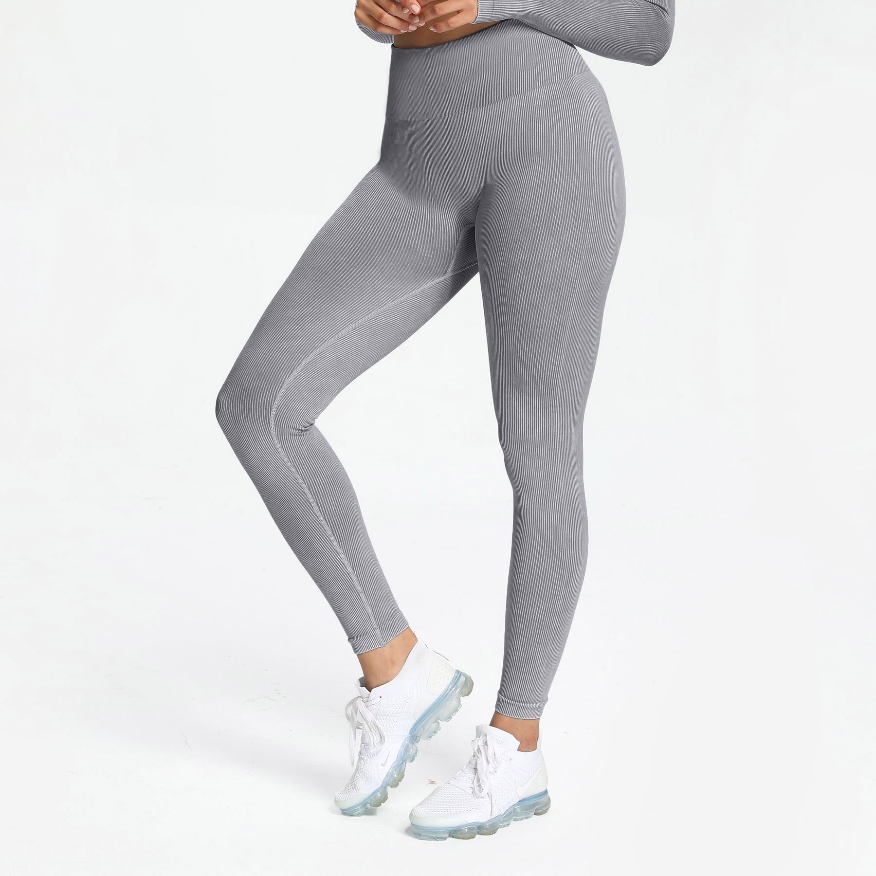 Aoxjox Women's Ribbed Washed Seamless Leggings