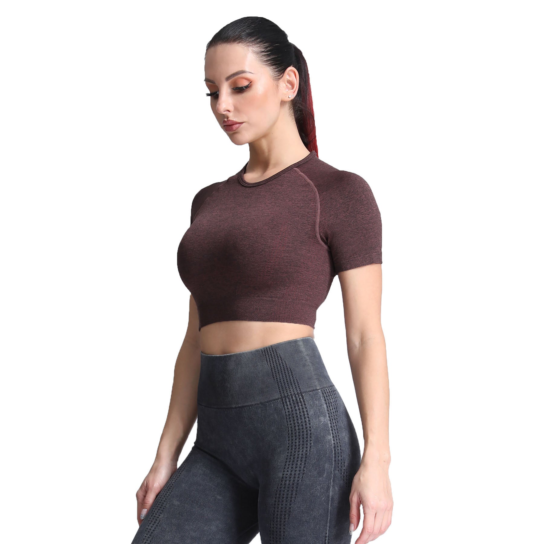 Aoxjox Vital Short Sleeve Crop Tops