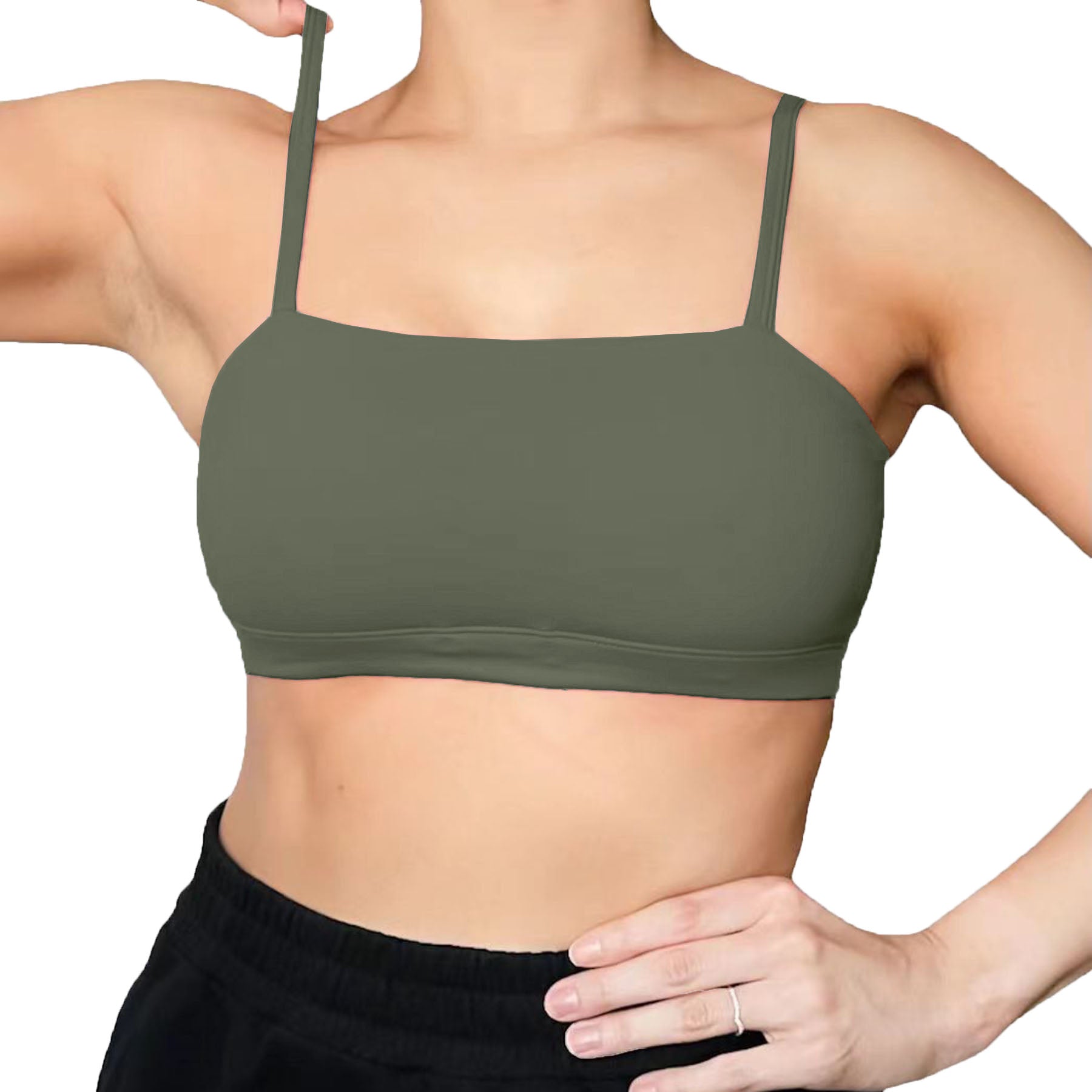  Aoxjox Womens Workout Sports Bras Jamie Deep V Fitness  Backless Padded Training Gym Bra Yoga Crop Tank Top