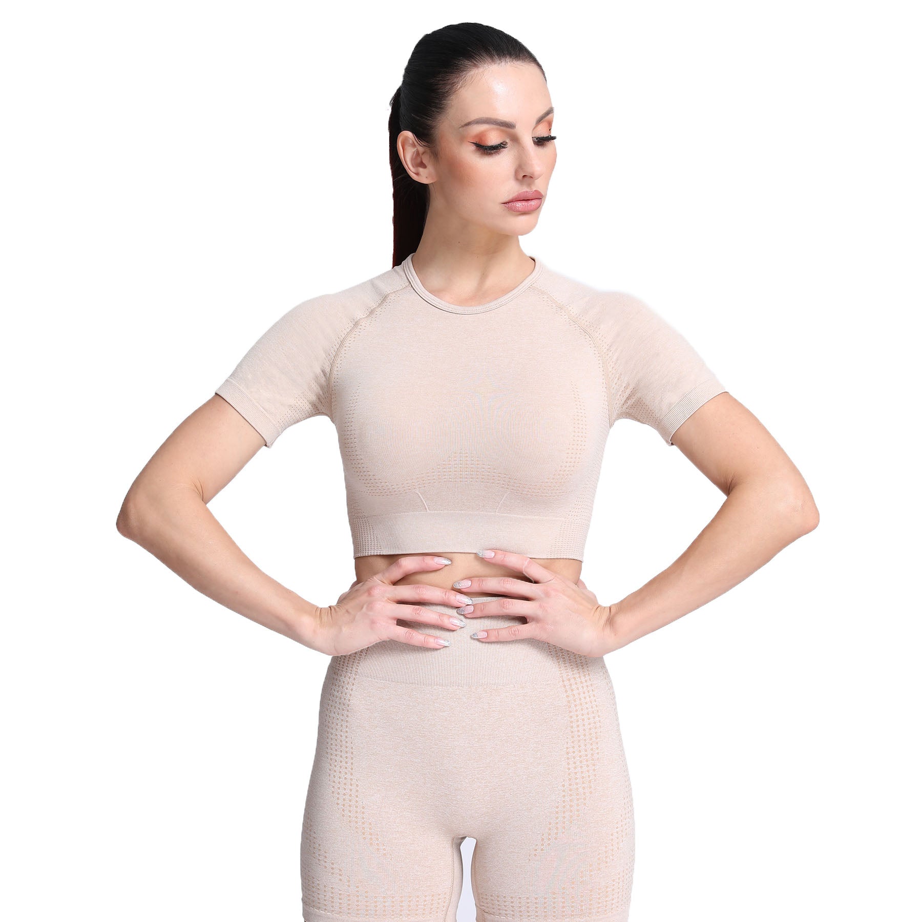 Aoxjox Vital Short Sleeve Crop Tops