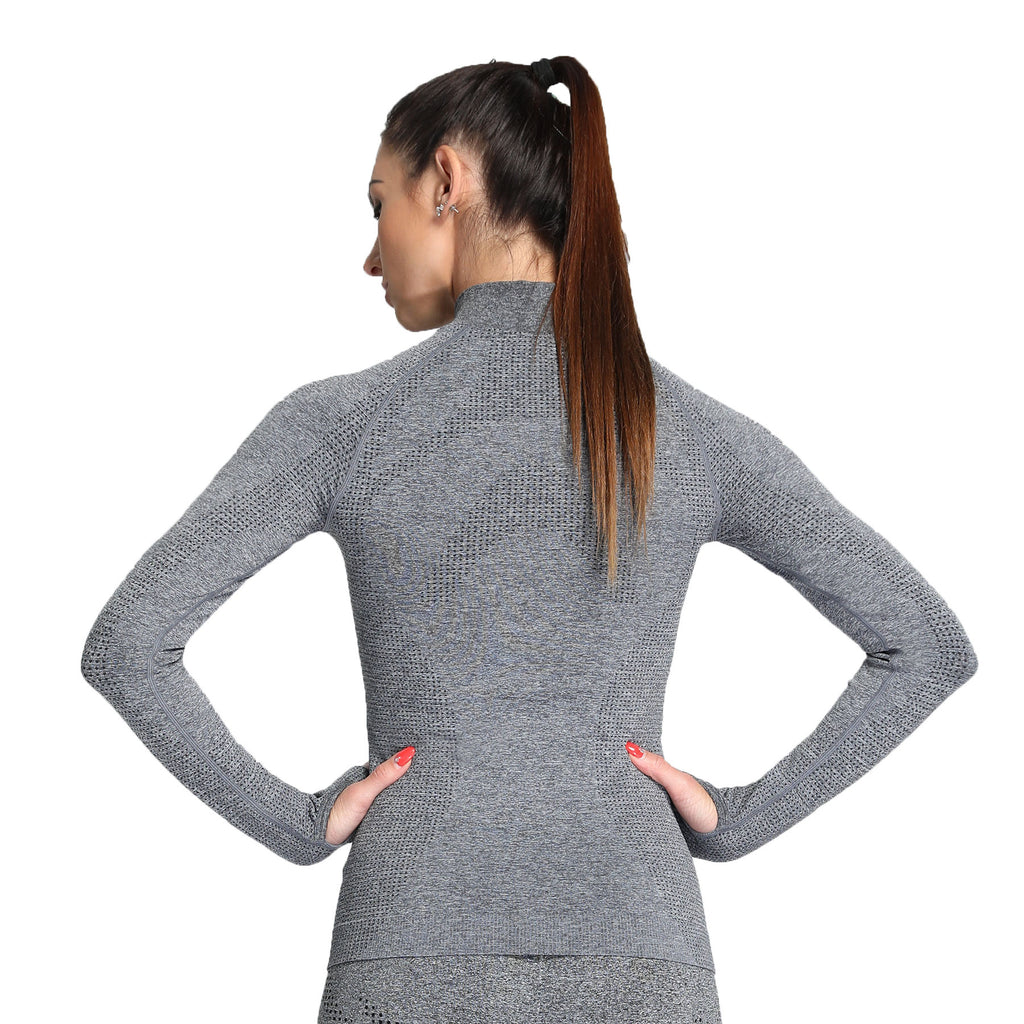 Aoxjox Vital Long Sleeve Full Zip Cropped Top