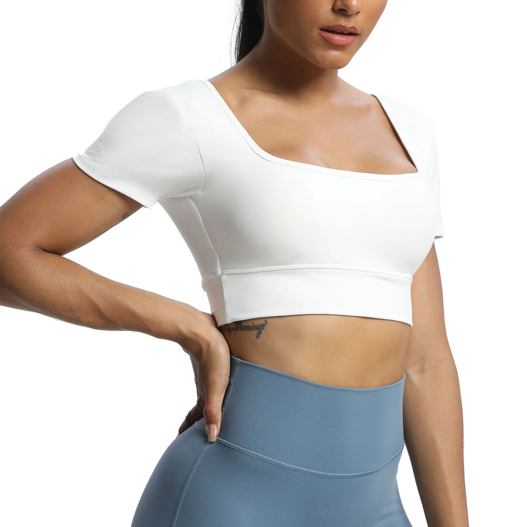Aoxjox "Nancy"  V-Back Short-sleeved Crop Top