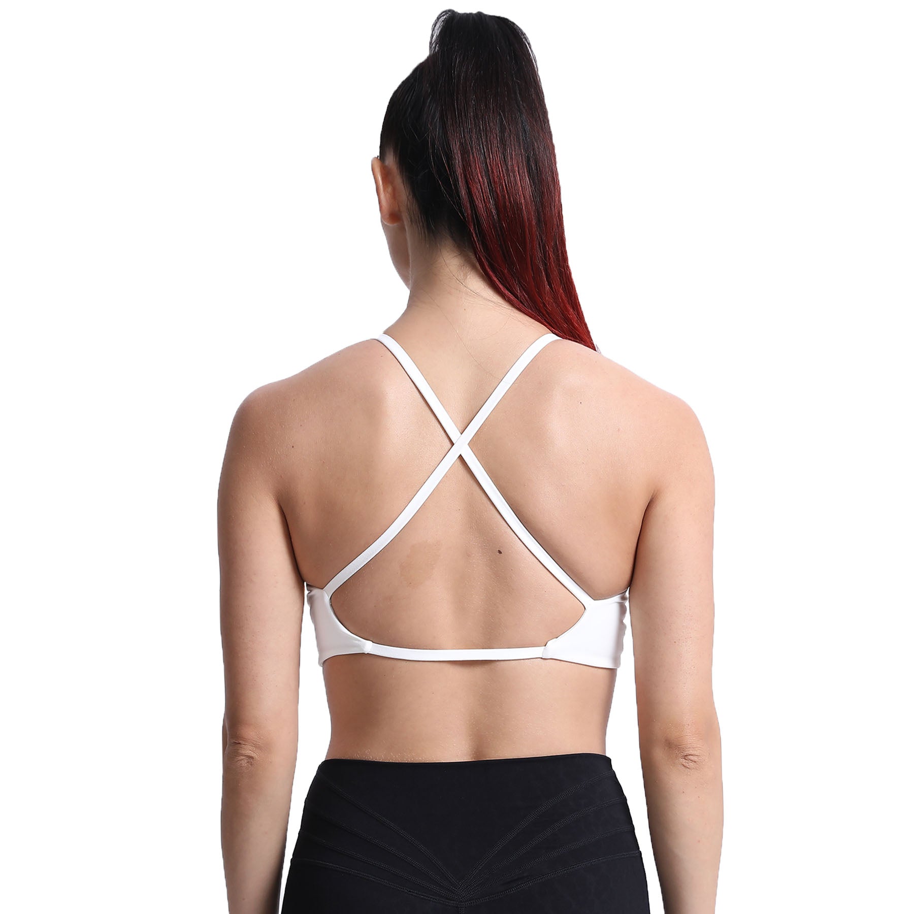 Buy Aoxjox Women's Workout Sports Bras Fitness Backless Padded Sienna Low  Impact Bra Yoga Crop Tank Top, White, S at