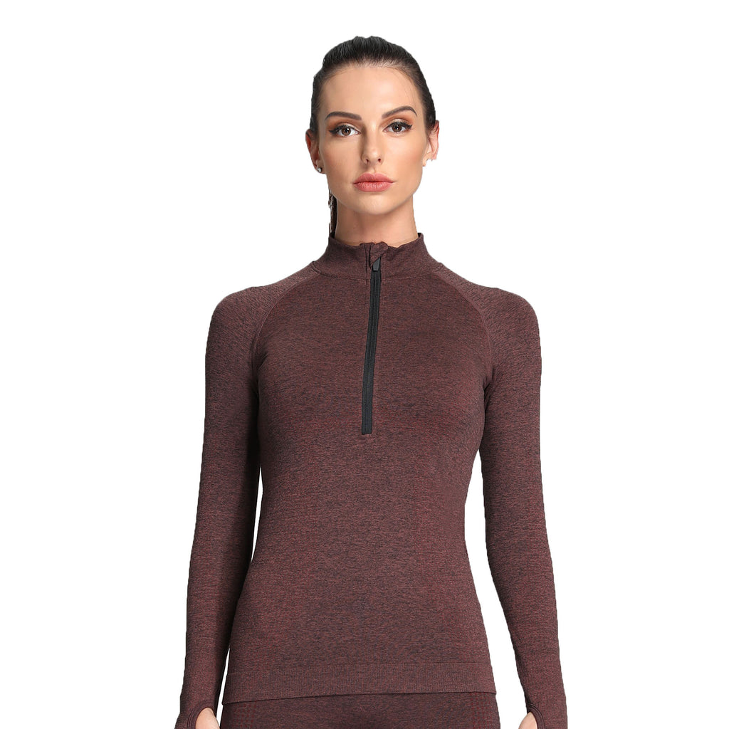 Aoxjox Women's Vital Long Sleeve Quarter Zip Pullover