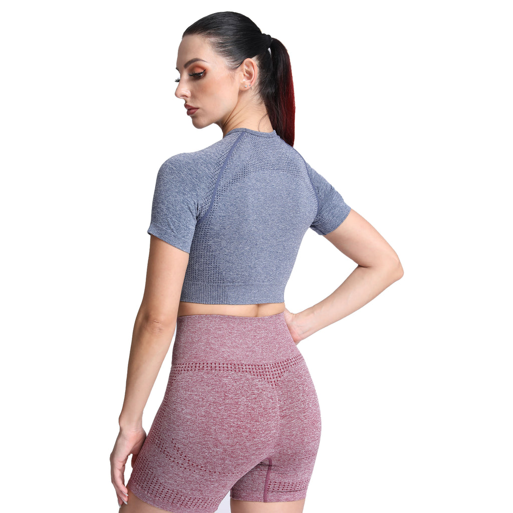 Aoxjox Vital Short Sleeve Crop Tops