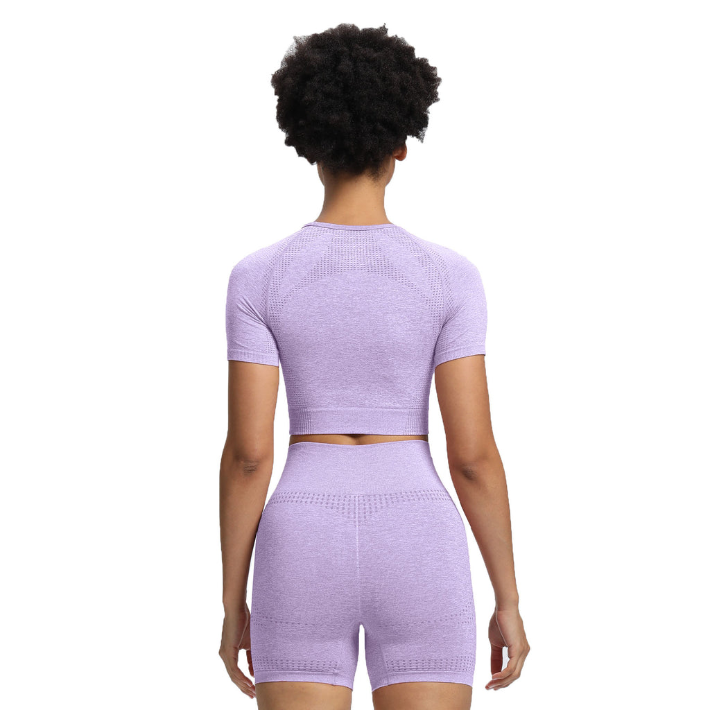 Aoxjox Vital Short Sleeve Crop Tops