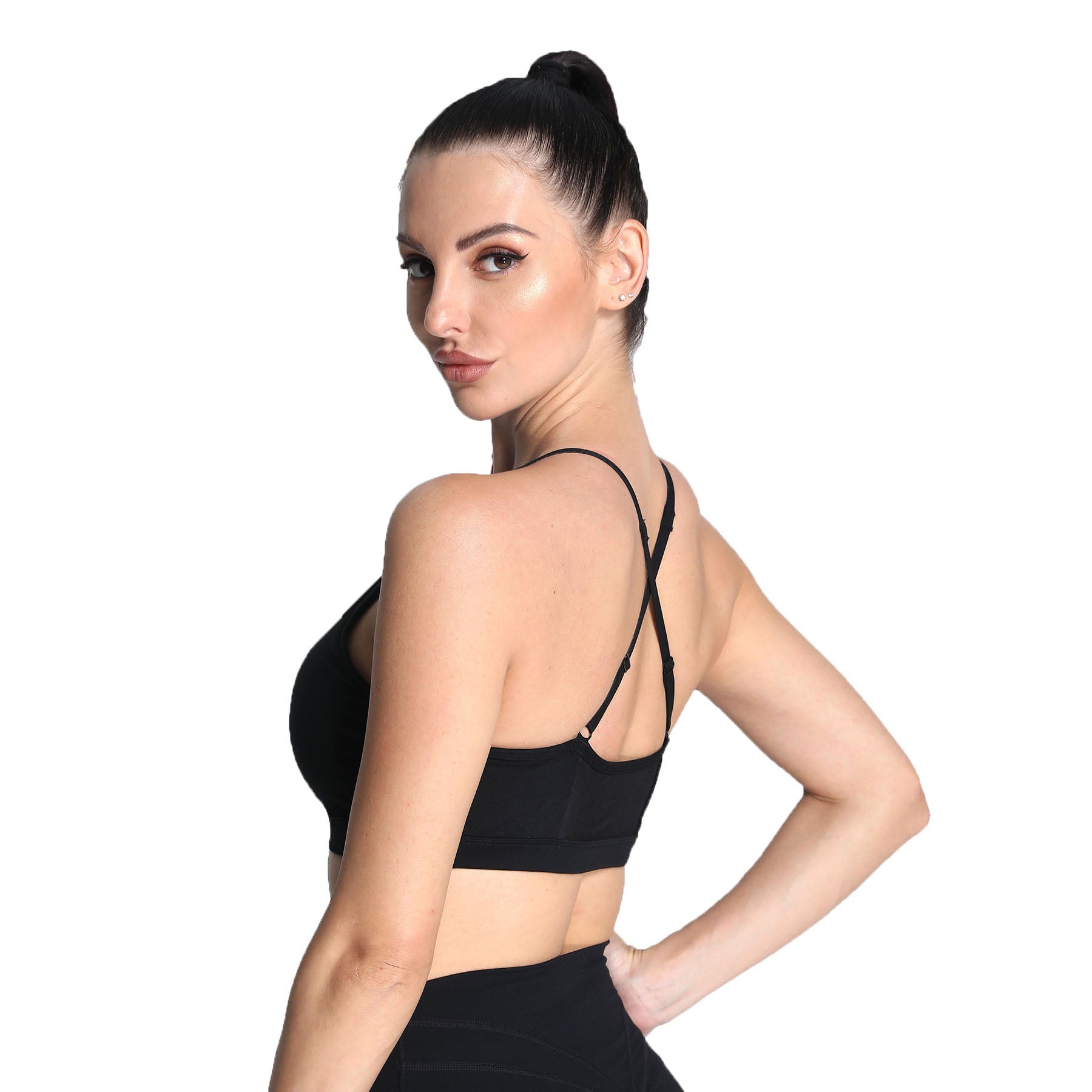 Aoxjox Strappy Ruched Crossover Bra