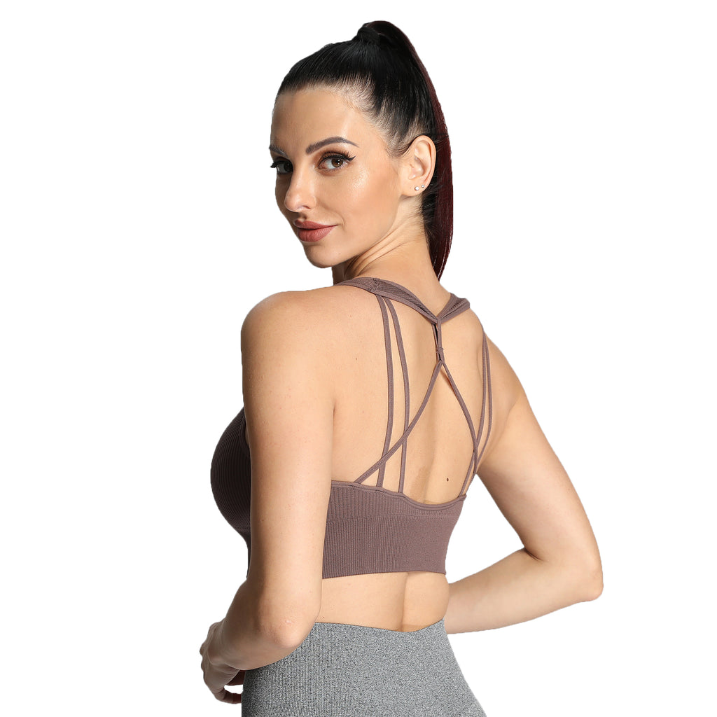 Aoxjox Ribbed Seamless Sports Bras