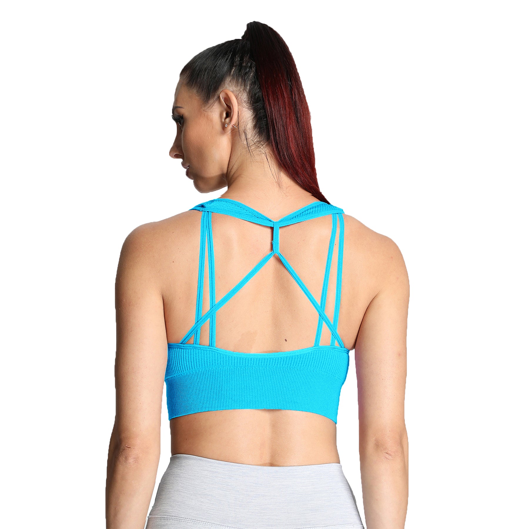 Buy RIOJOY Women's Sports Bra Short Sleeve Yoga Crop Top Medium