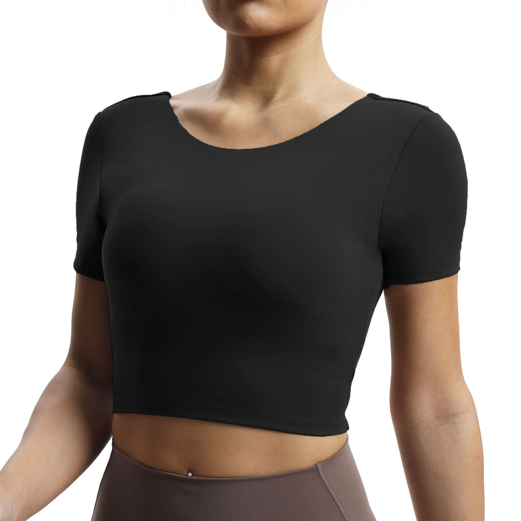 Aoxjox "Emma" Short Sleeve Twist Back Top