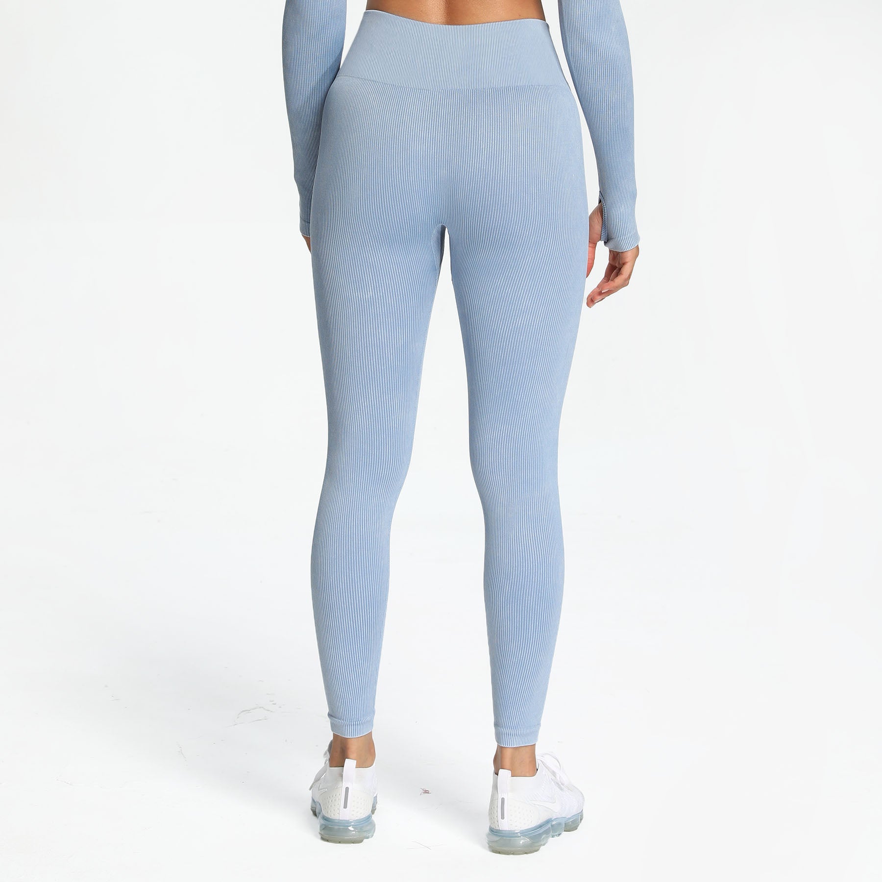 Aoxjox Women's Ribbed Washed Seamless Leggings