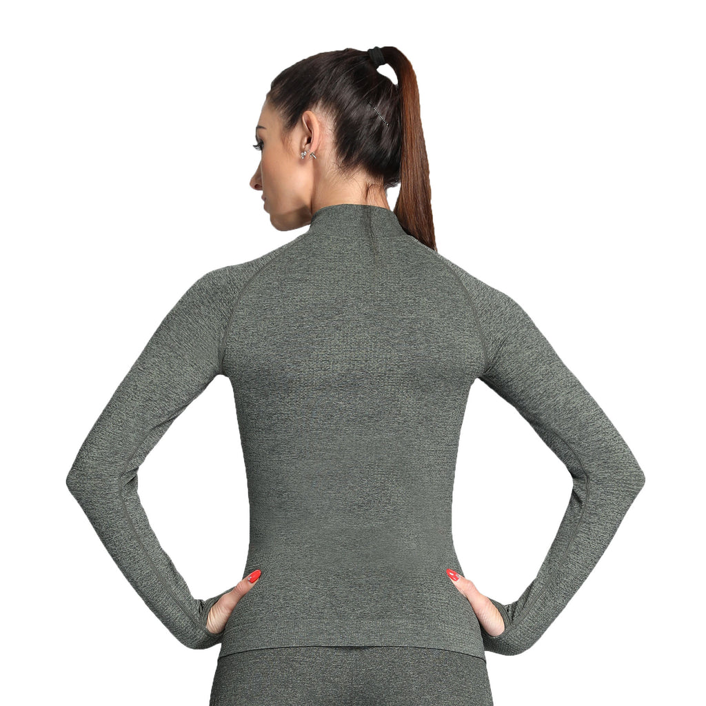 Aoxjox Vital Long Sleeve Full Zip Cropped Top