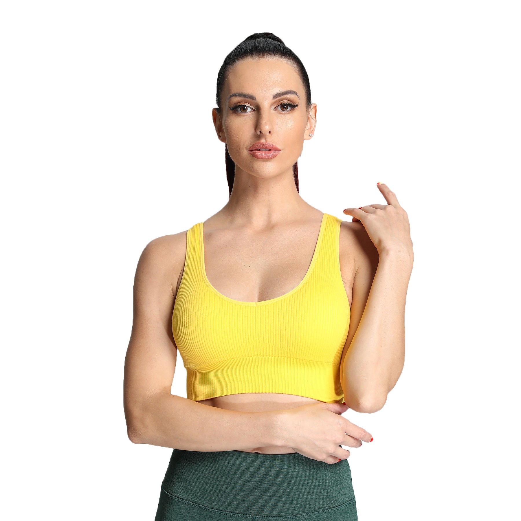 Aoxjox Ribbed Seamless Sports Bras